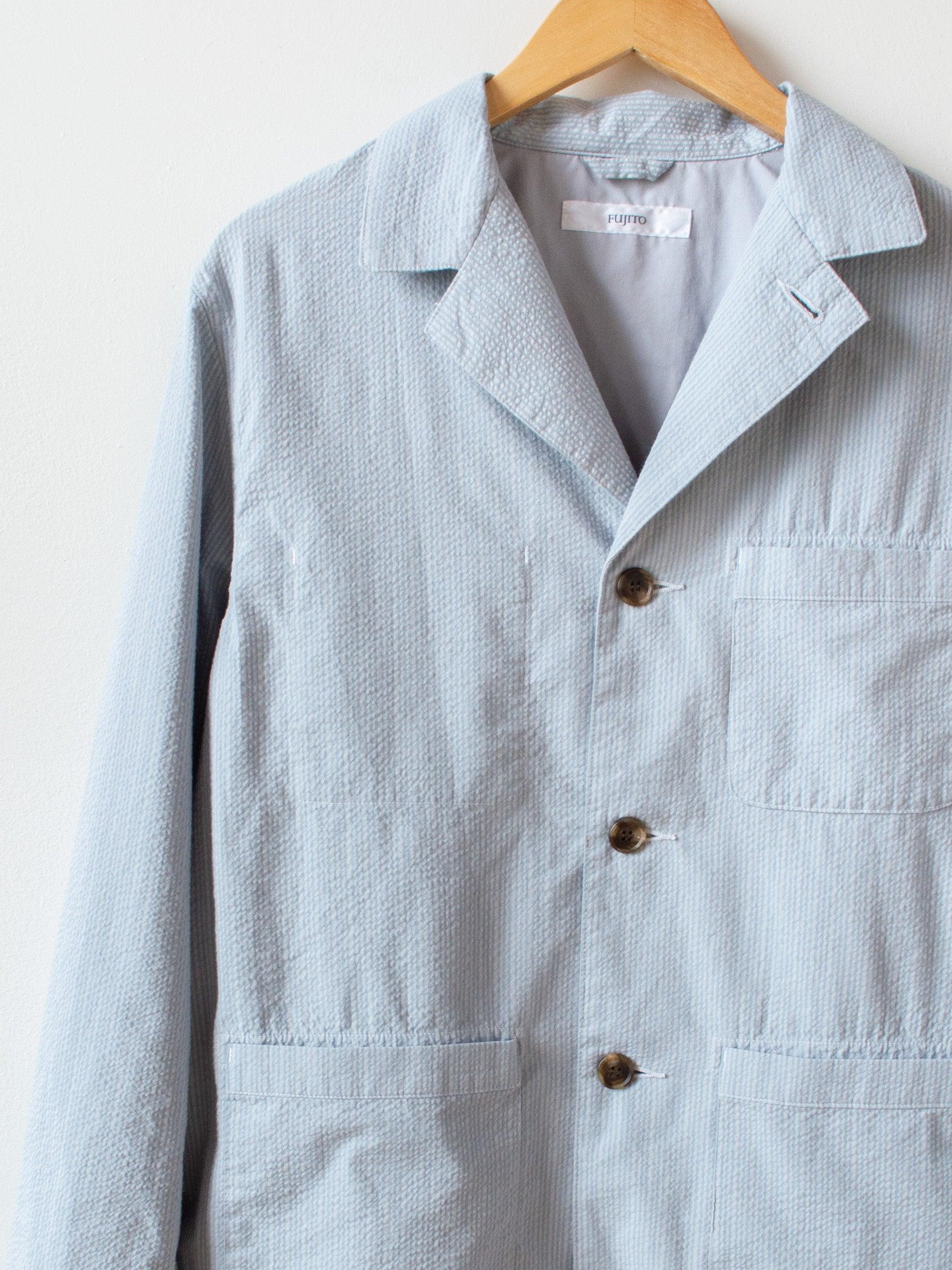 Namu Shop - Fujito Seersucker Work Jacket - Sax