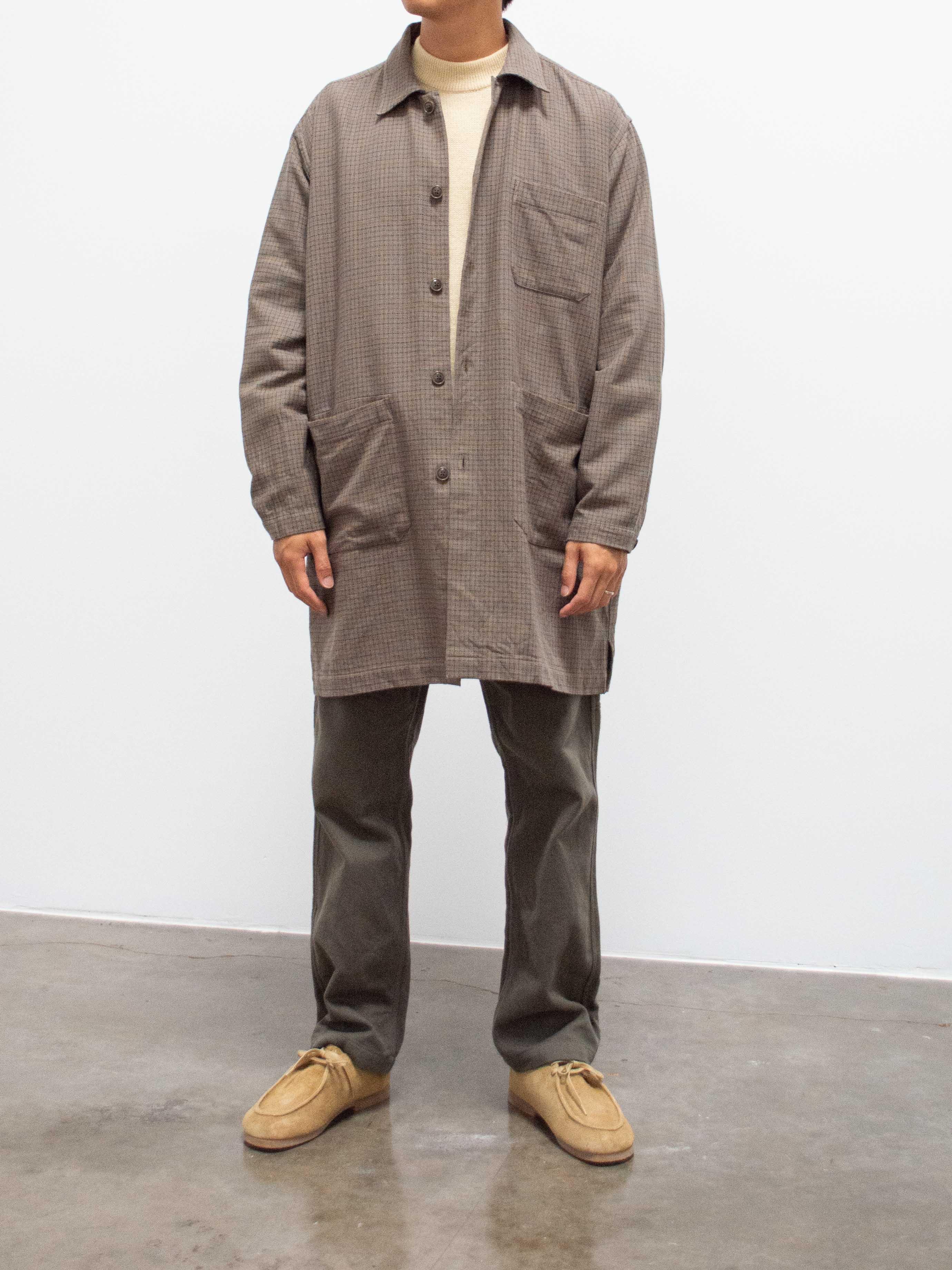 Namu Shop - Fujito Shirt Coat - Herringbone Gray Check