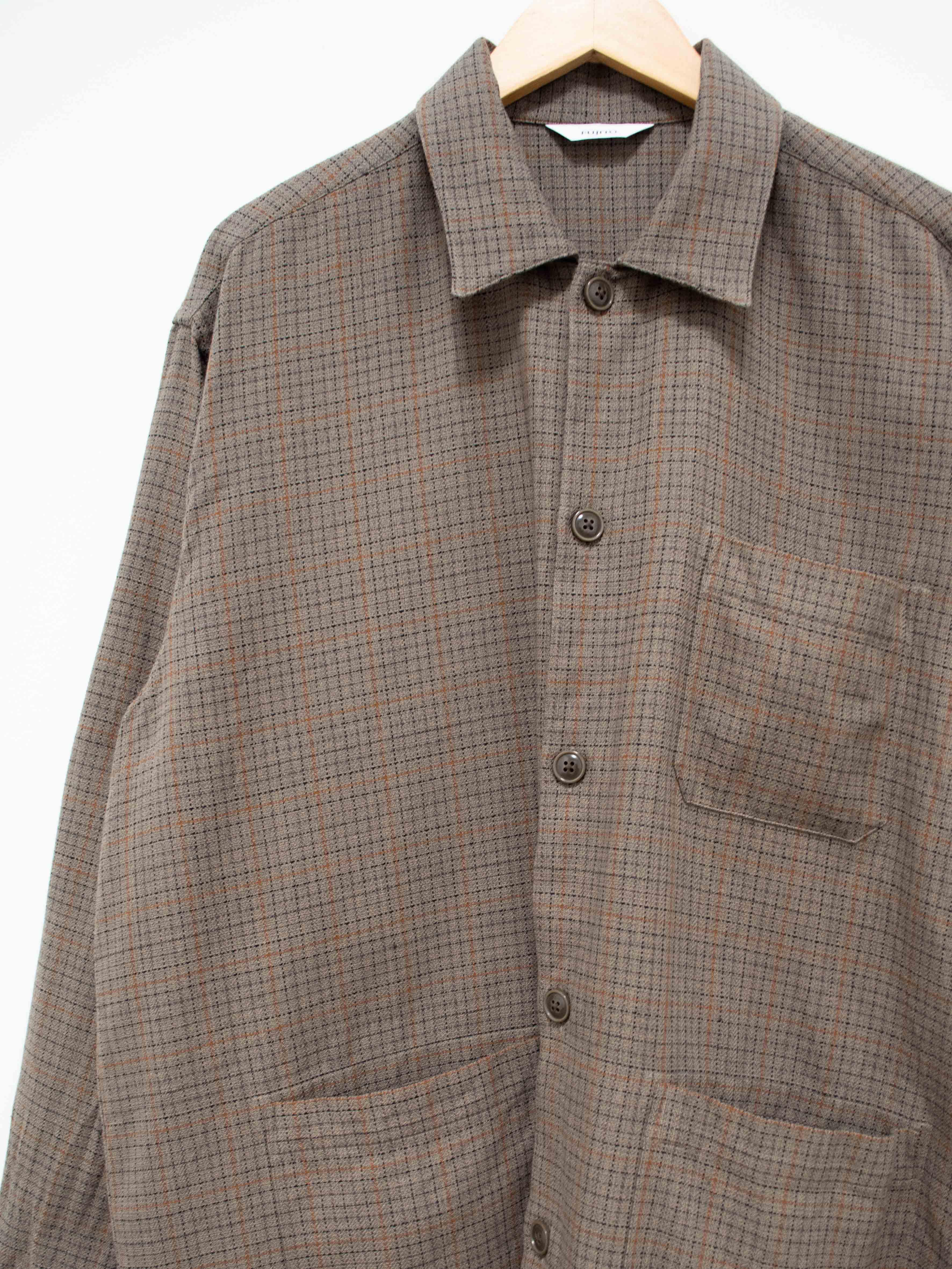 Namu Shop - Fujito Shirt Coat - Herringbone Gray Check