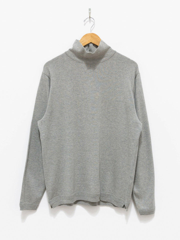 Namu Shop - Fujito Turtleneck Knit T-Shirt - Light Gray