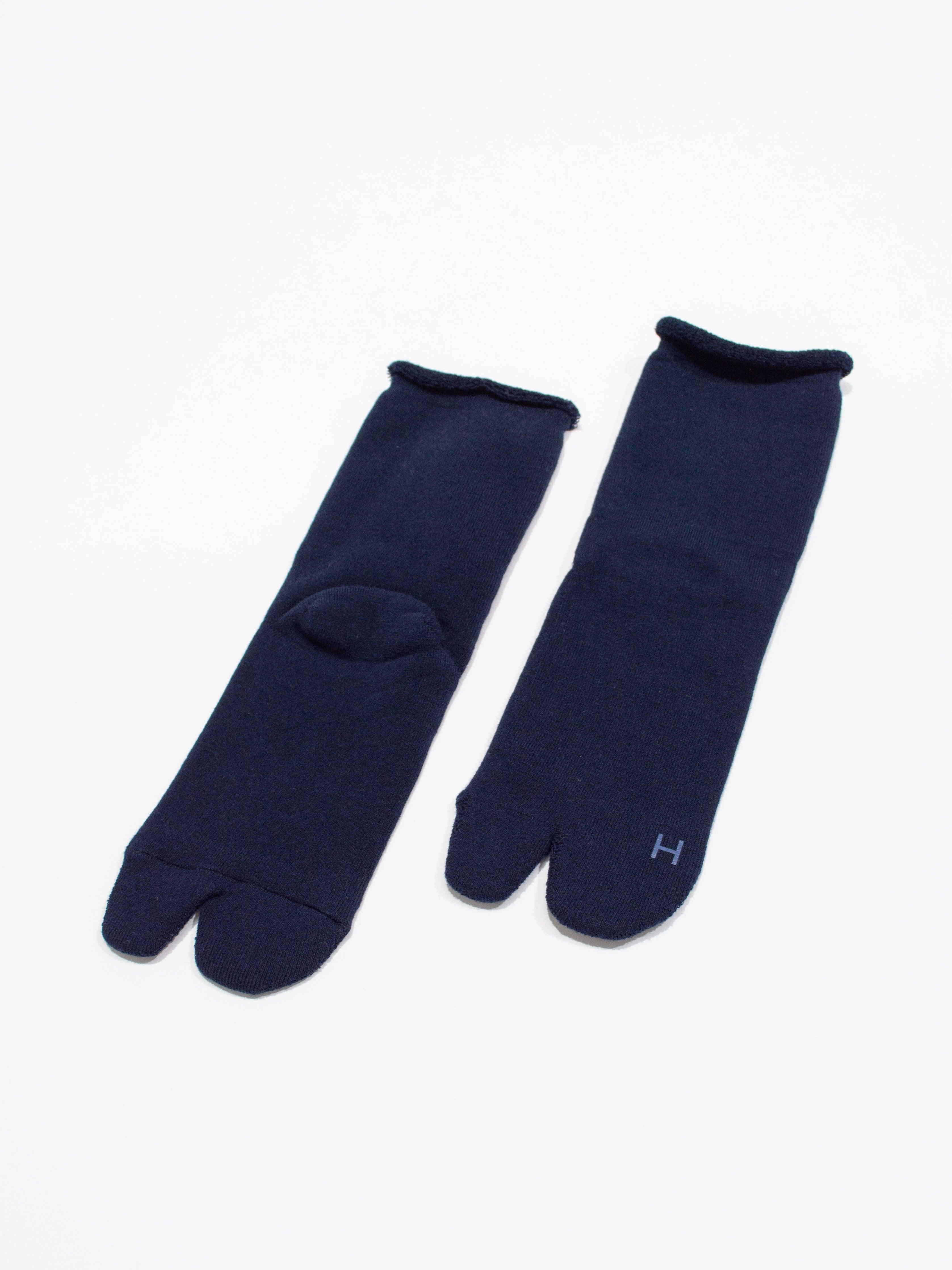 Namu Shop - Hatski Tabi Pile Socks (Women's) - White, Green, Navy