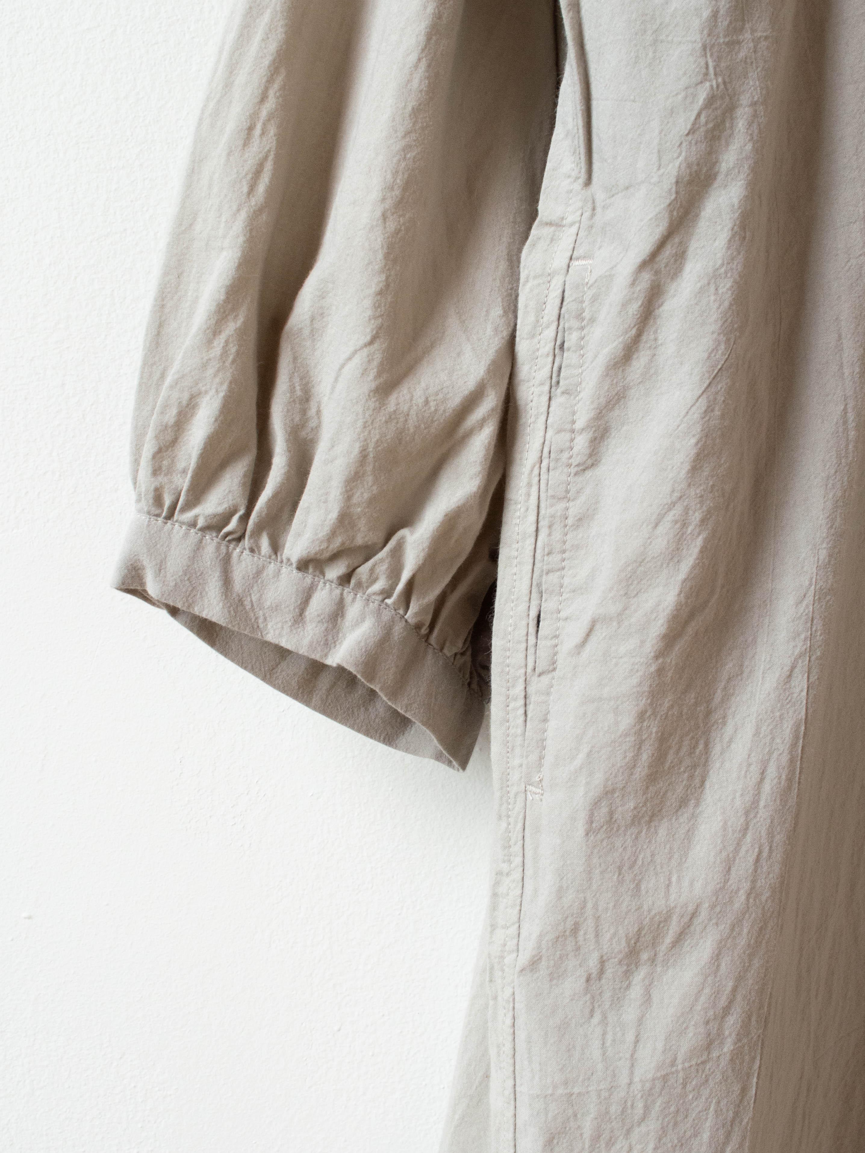 Namu Shop - Ichi Antiquites Azumadaki Band Collar Shirt Dress - Beige