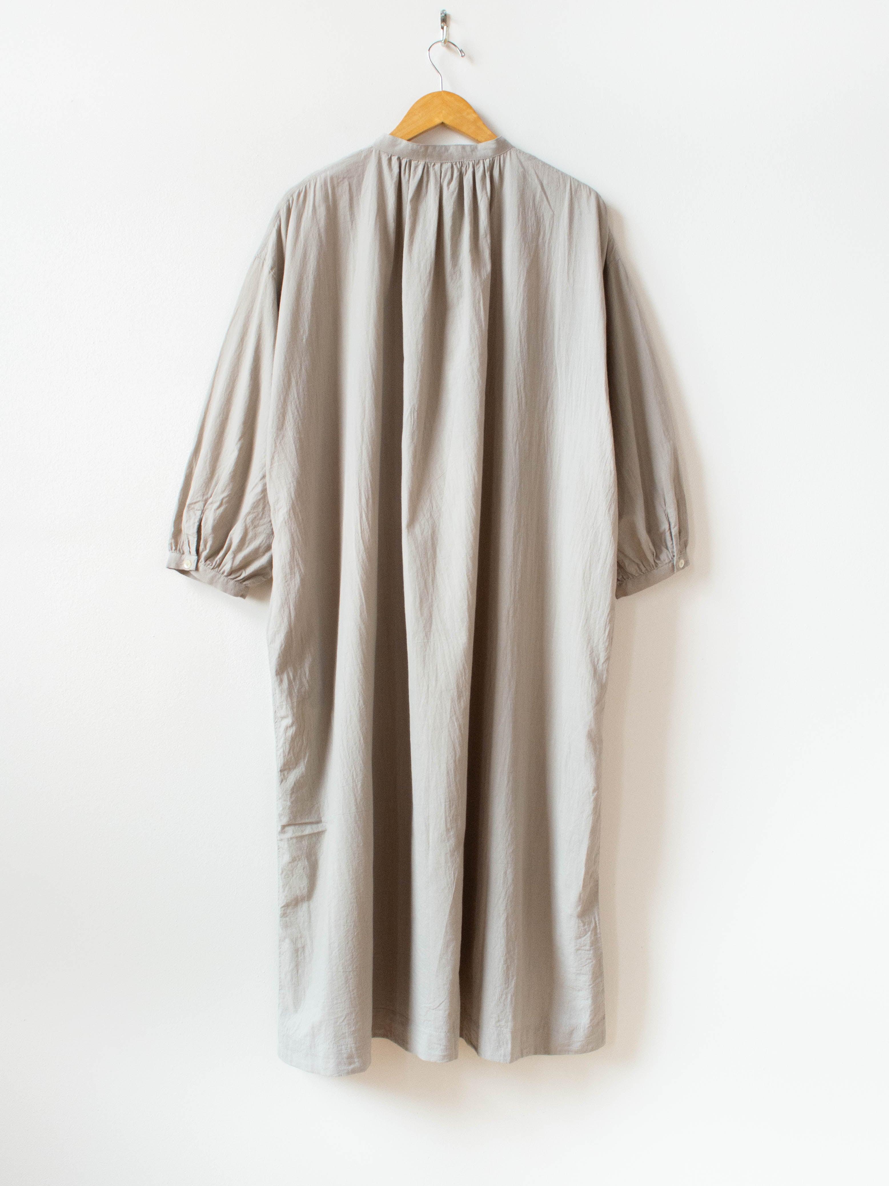 Namu Shop - Ichi Antiquites Azumadaki Band Collar Shirt Dress - Beige