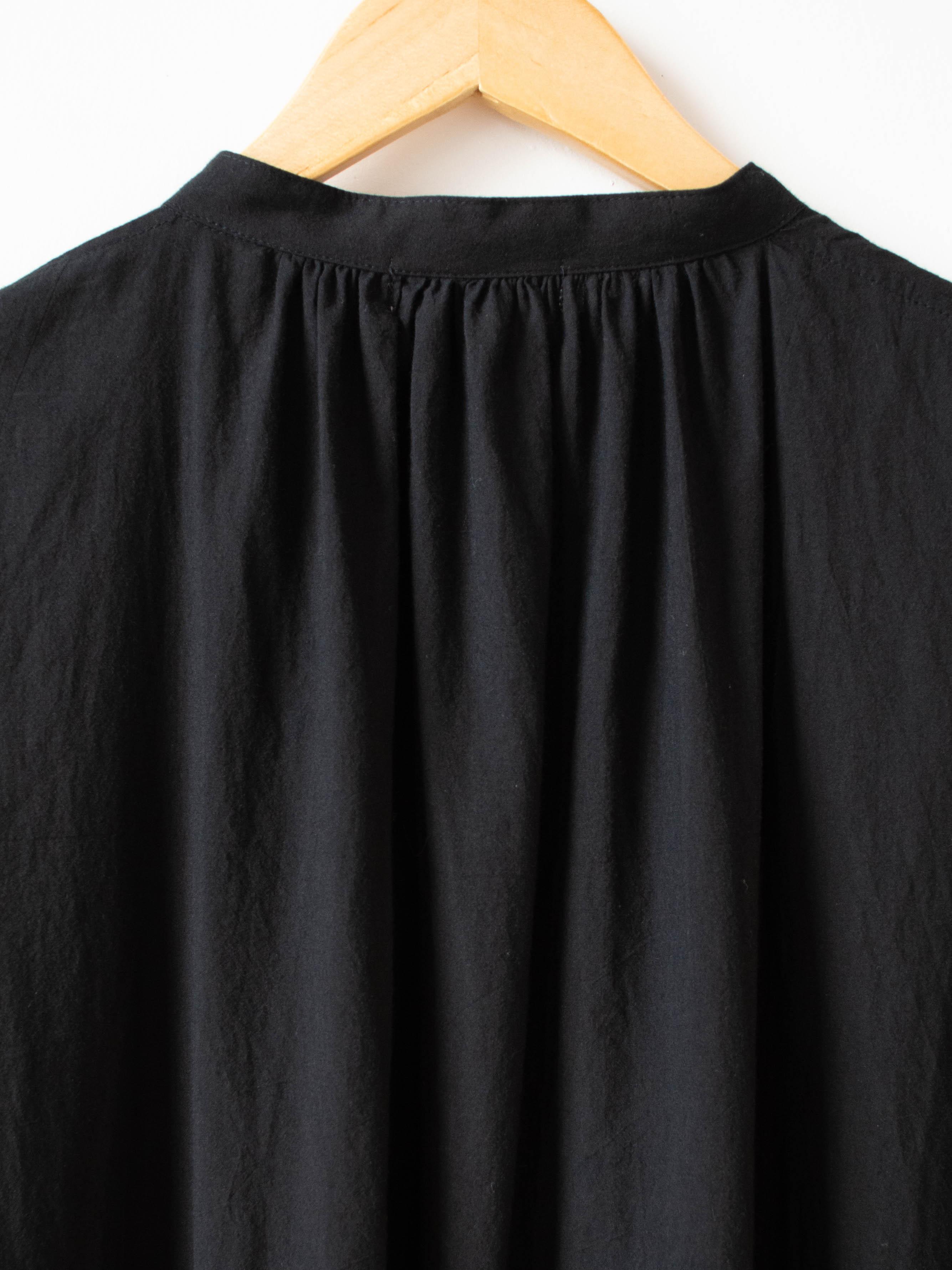 Namu Shop - Ichi Antiquites Azumadaki Band Collar Shirt Dress - Black
