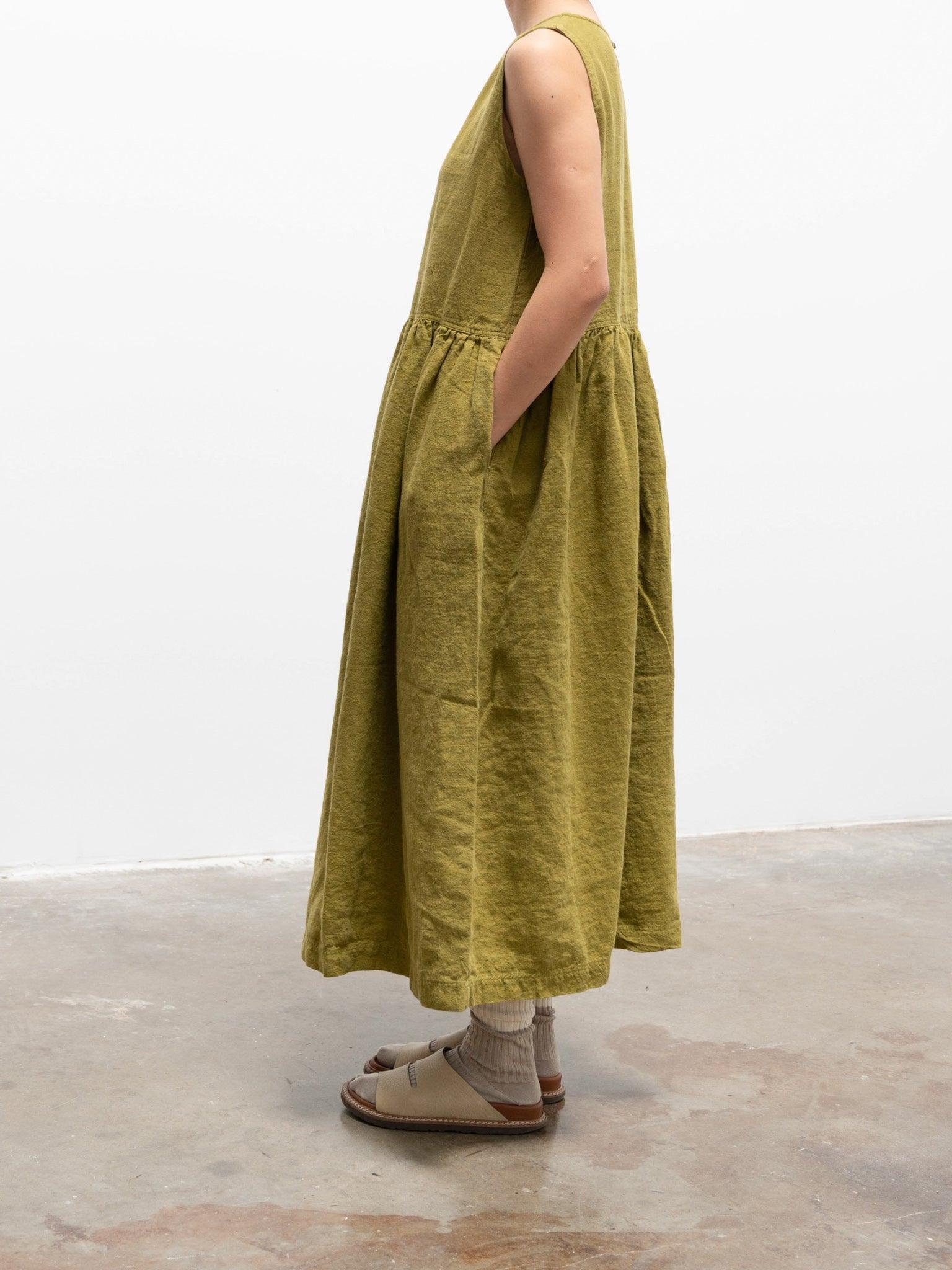 Namu Shop - Ichi Antiquites Azumadaki Sleeveless Dress - Green