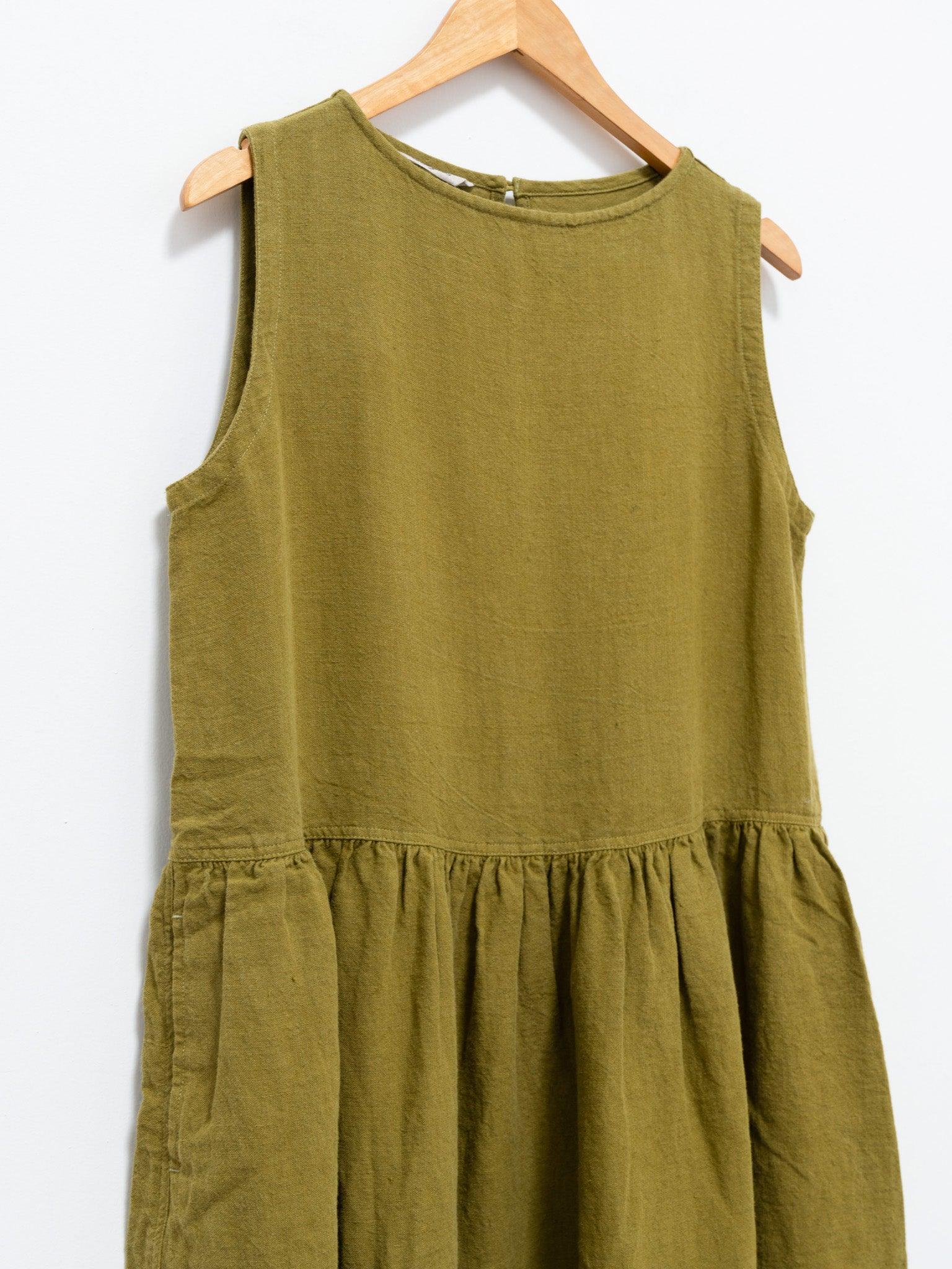 Namu Shop - Ichi Antiquites Azumadaki Sleeveless Dress - Green