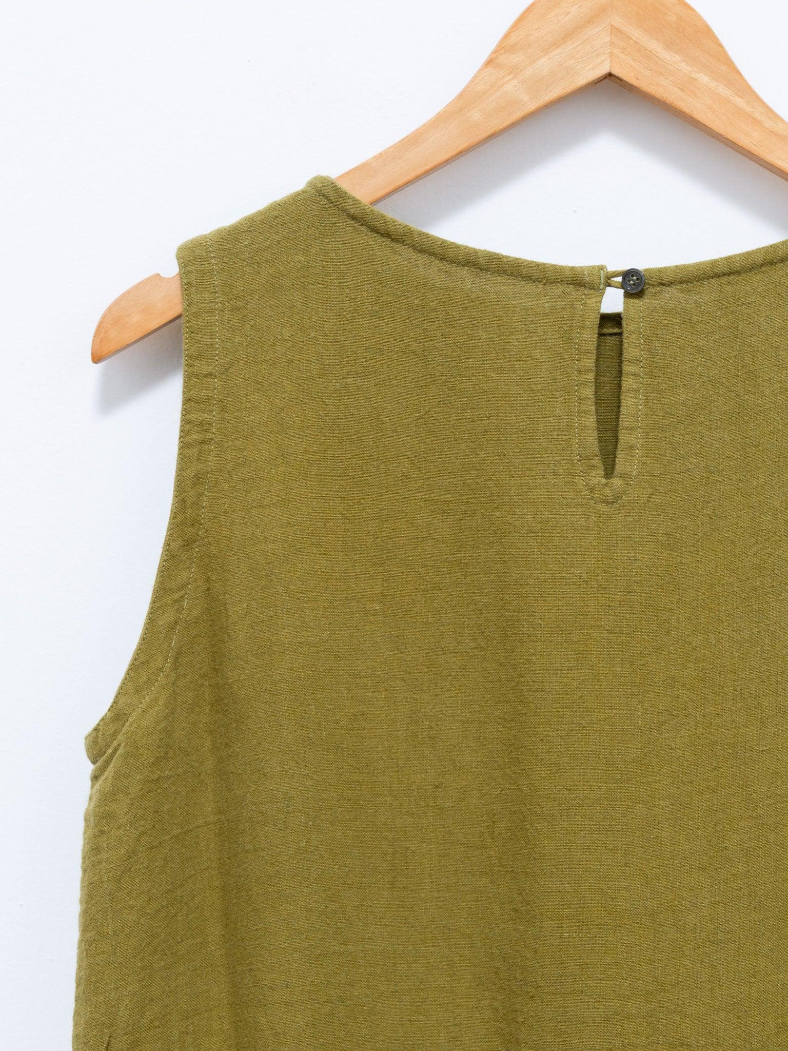 Namu Shop - Ichi Antiquites Azumadaki Sleeveless Dress - Green