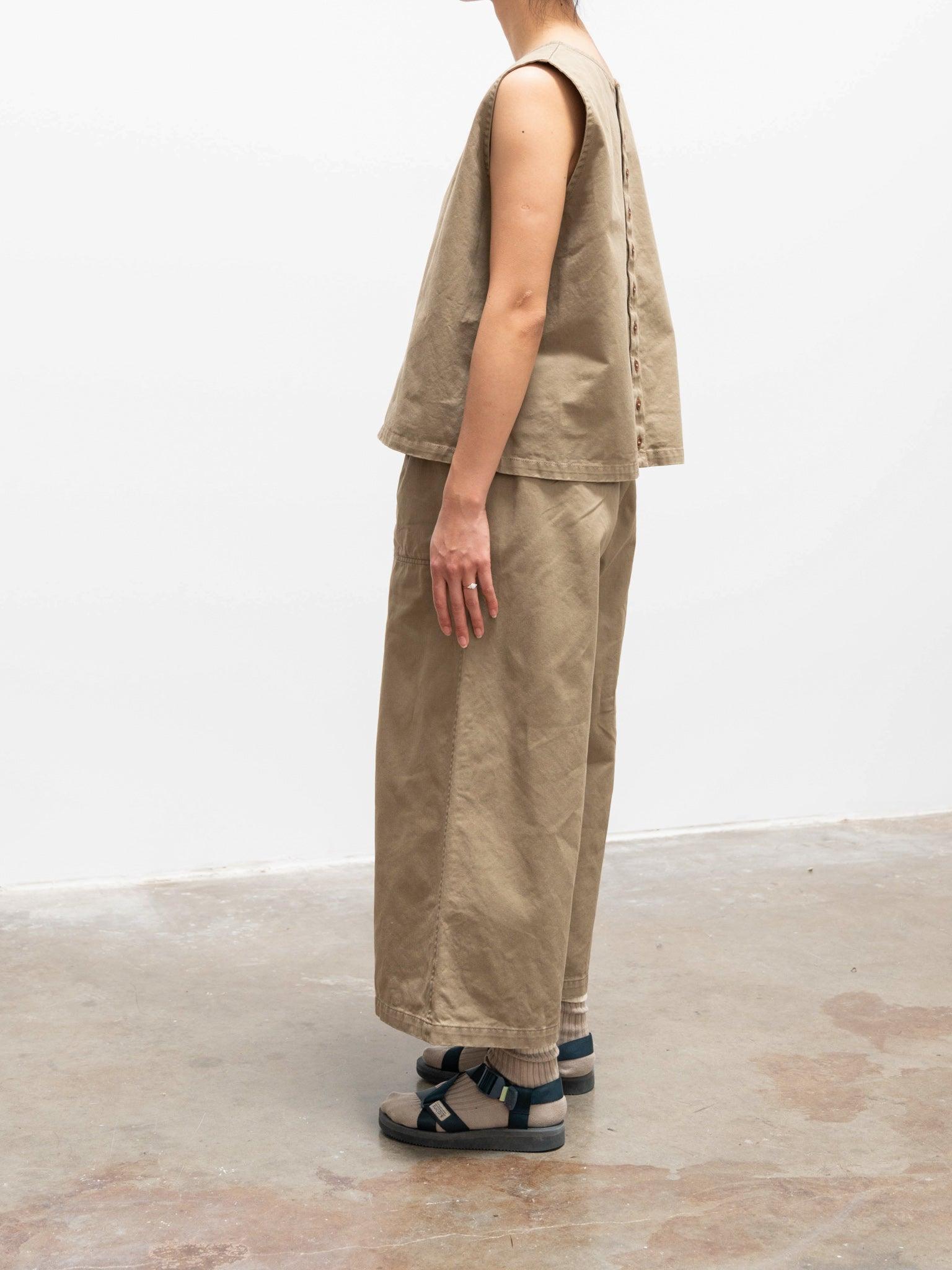 Namu Shop - Ichi Antiquites Button Vest - Beige Khaki