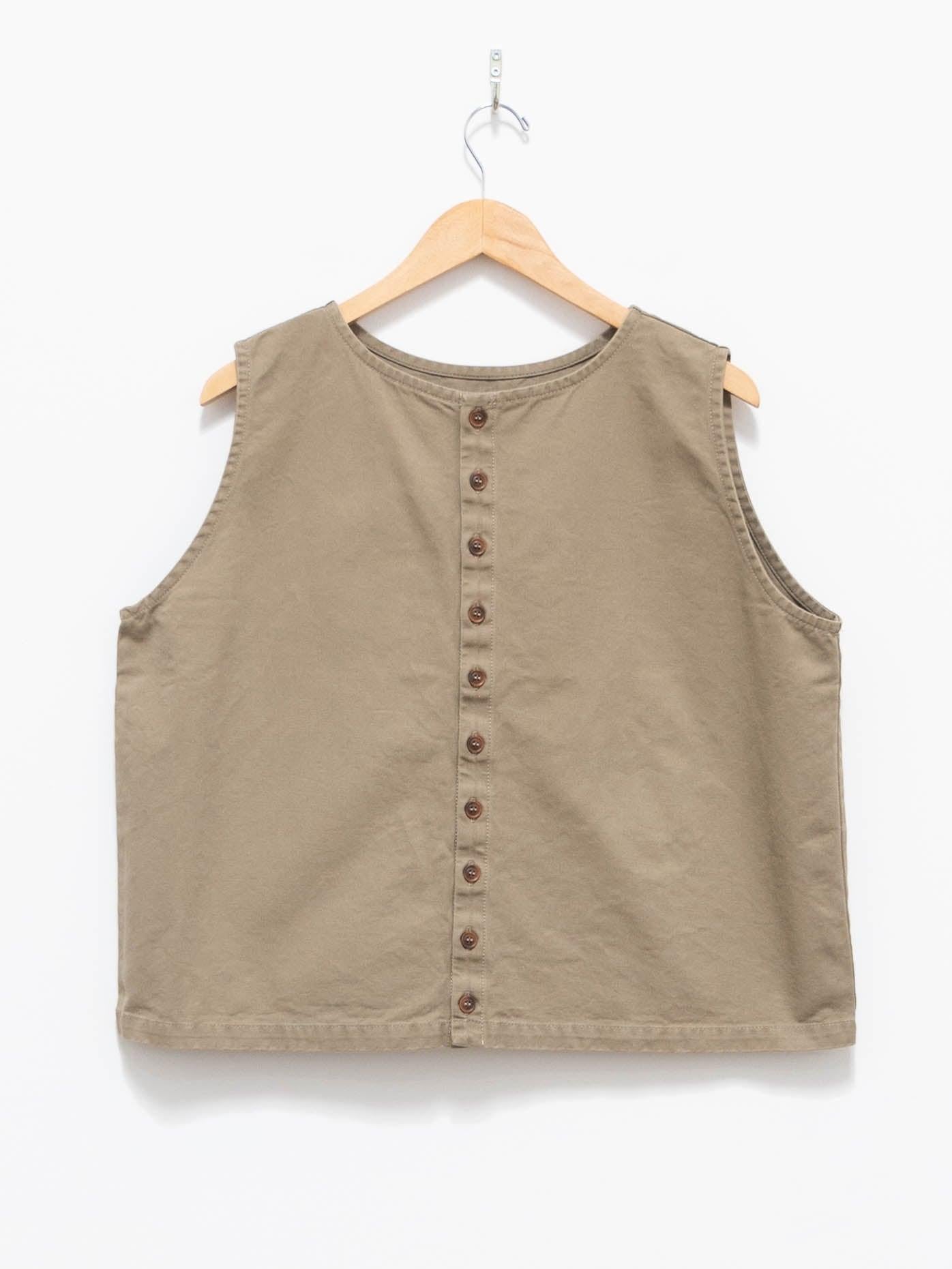 Namu Shop - Ichi Antiquites Button Vest - Beige Khaki