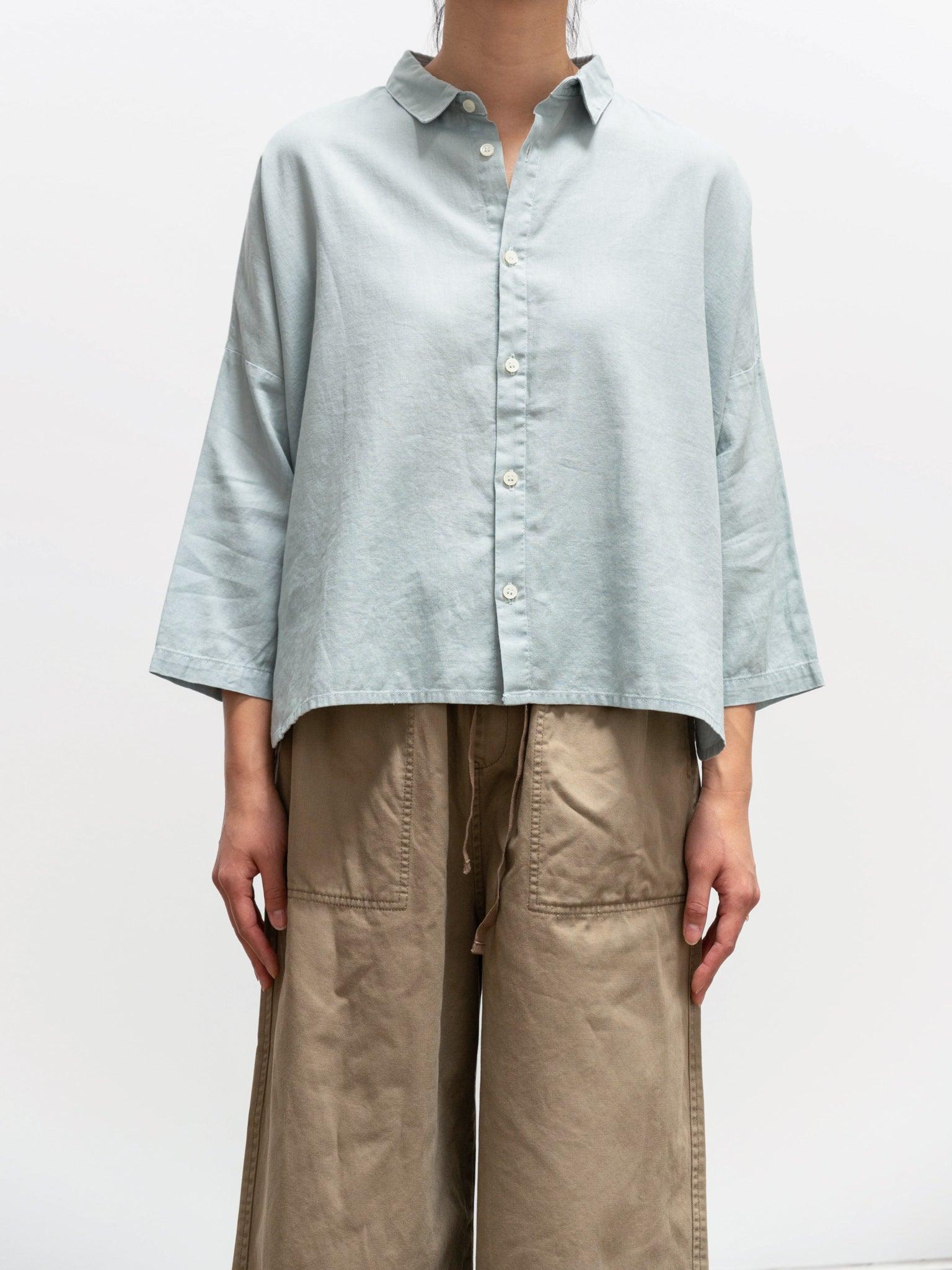 Namu Shop - Ichi Antiquites Co/Li BD Shirt - Mint Blue