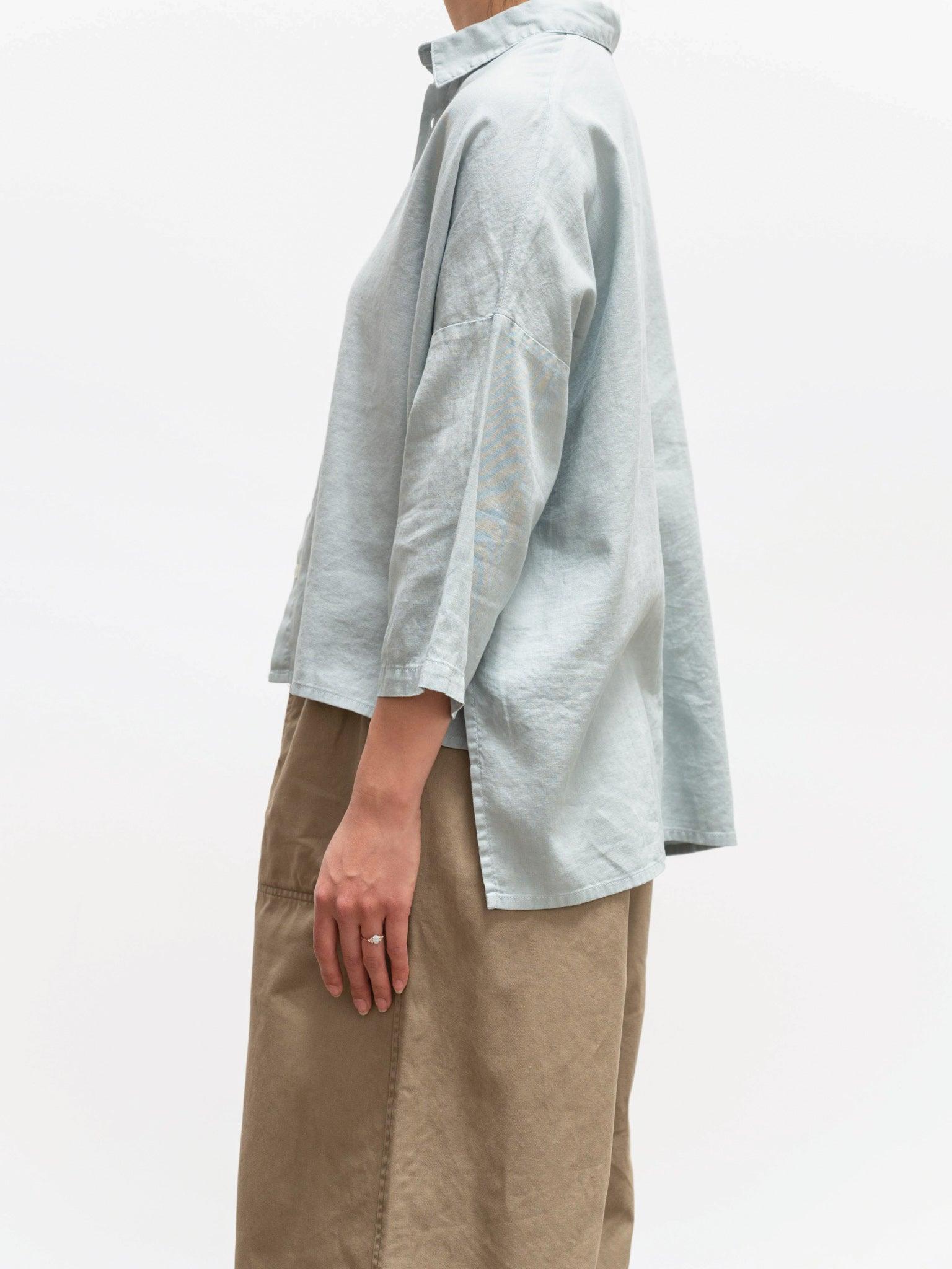 Namu Shop - Ichi Antiquites Co/Li BD Shirt - Mint Blue