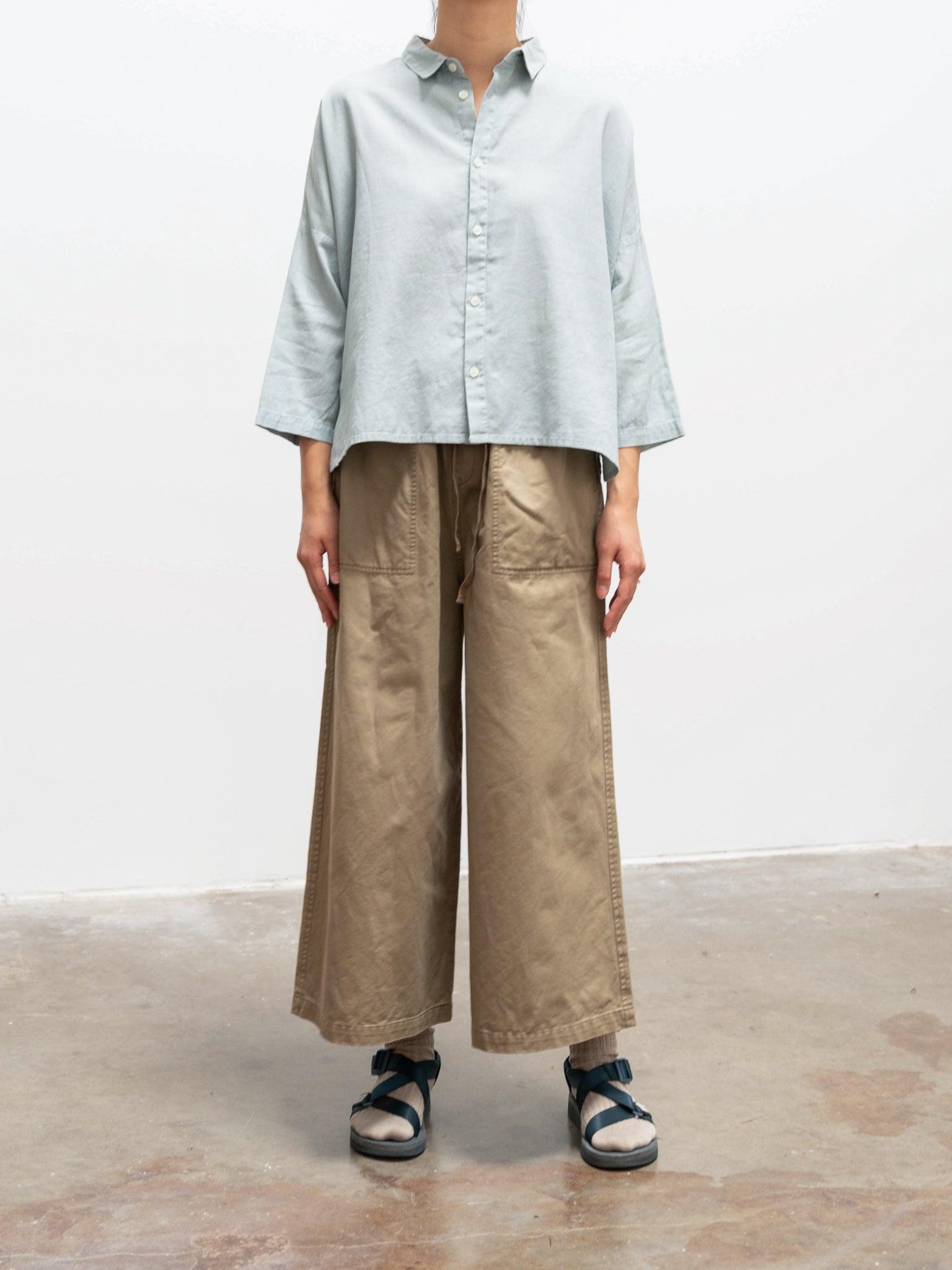Namu Shop - Ichi Antiquites Co/Li BD Shirt - Mint Blue