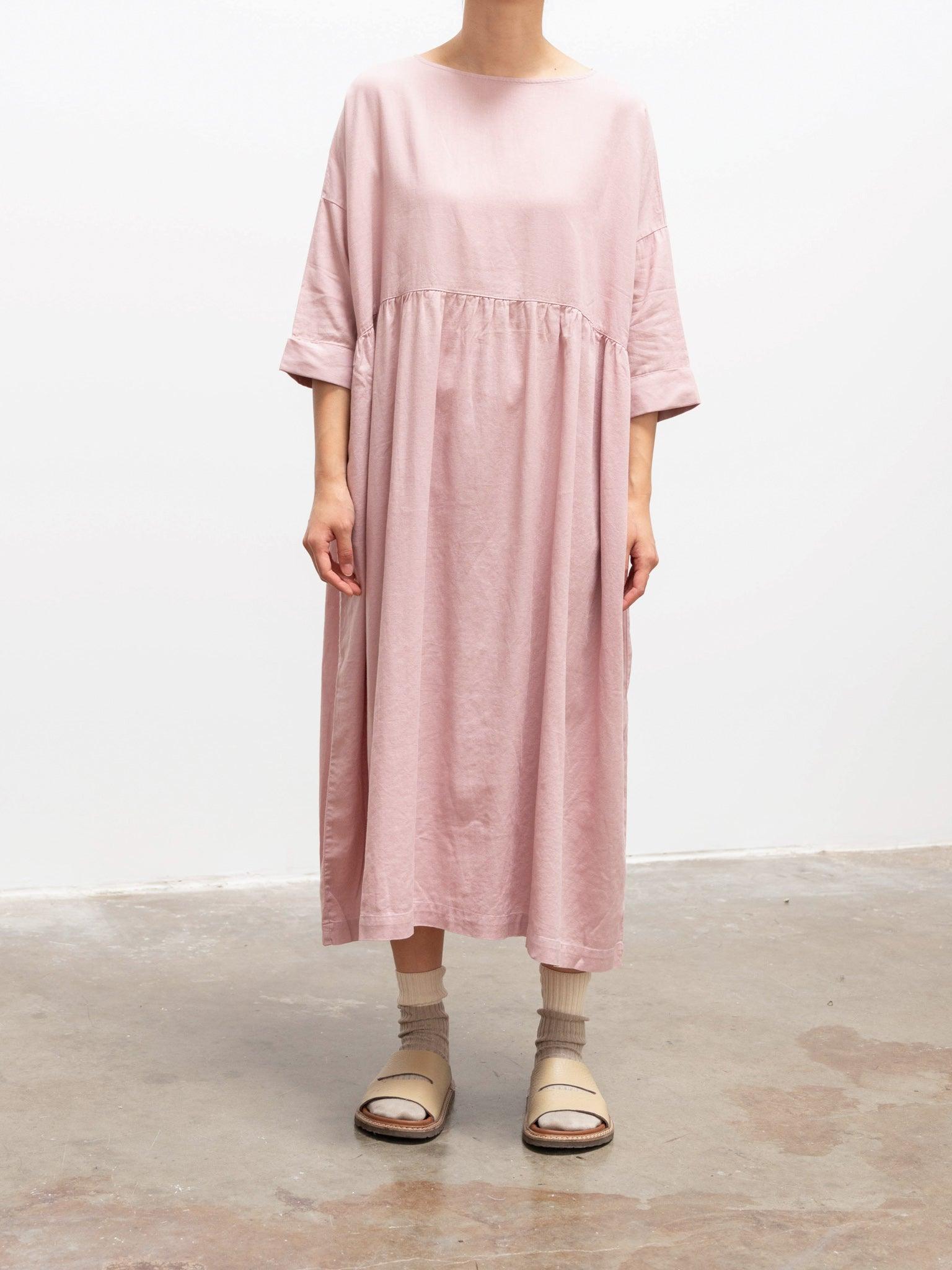 Namu Shop - Ichi Antiquites Co/Li Gather Dress - Light Pink