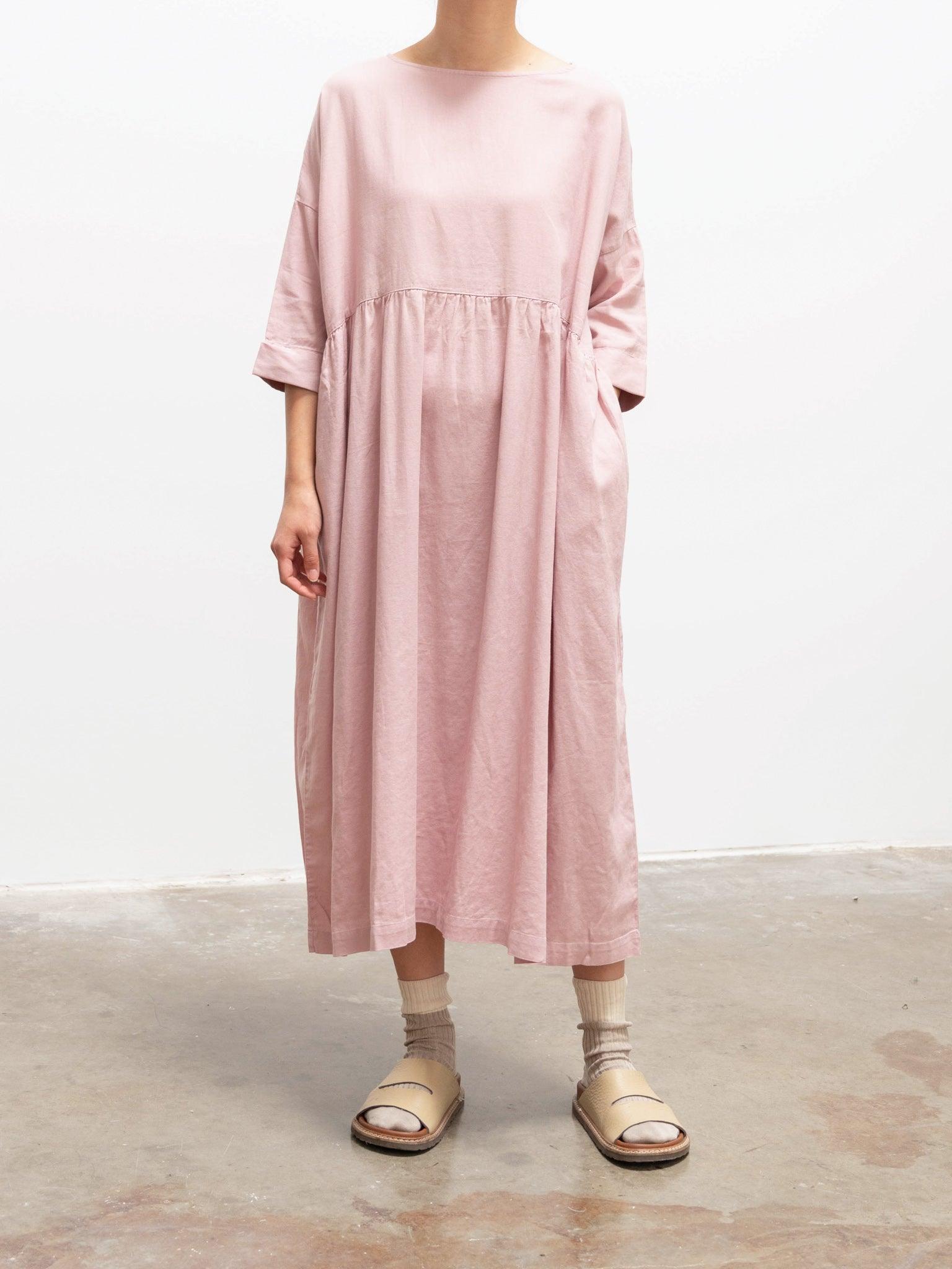 Namu Shop - Ichi Antiquites Co/Li Gather Dress - Light Pink