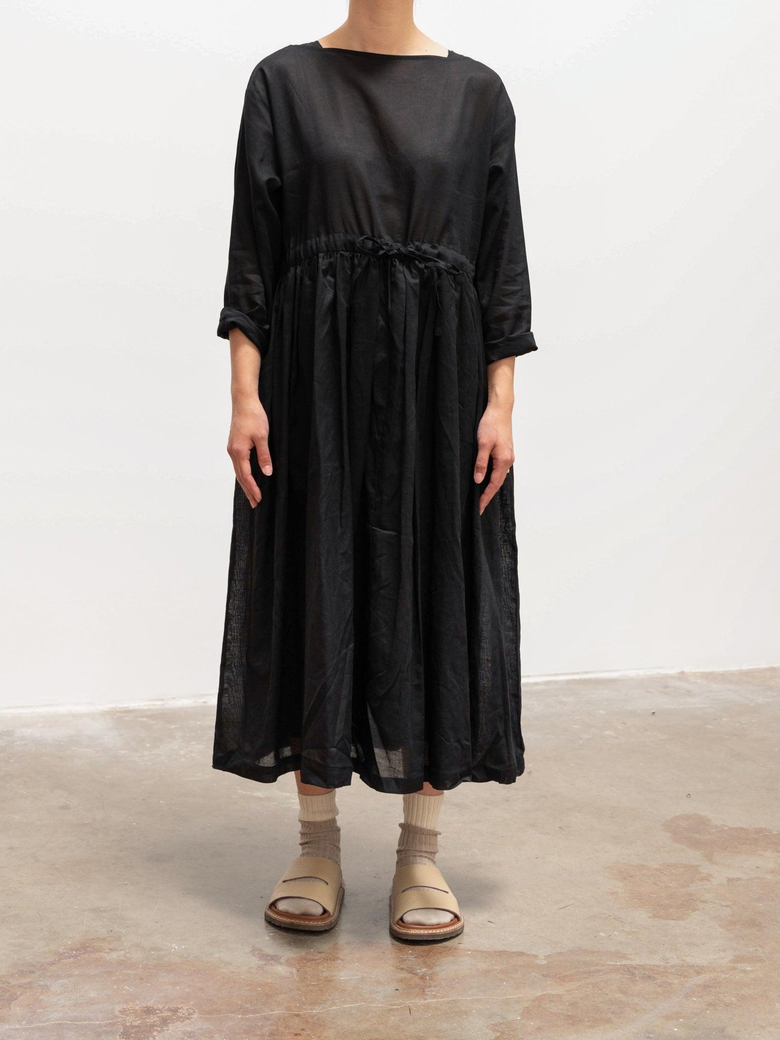 Namu Shop - Ichi Antiquites Co/Li Volume Gather Dress - Black