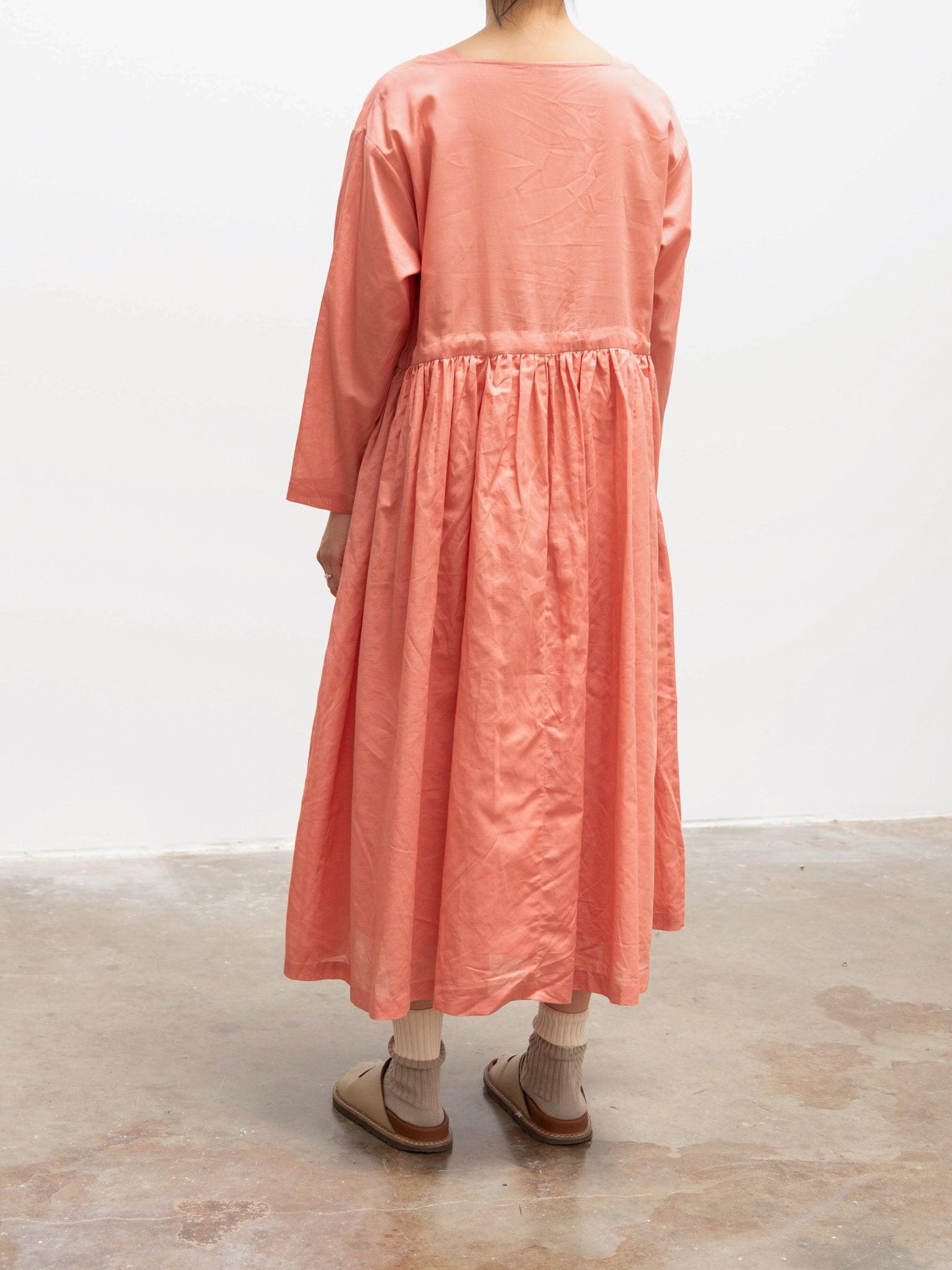 Namu Shop - Ichi Antiquites Co/Li Volume Gather Dress - Coral