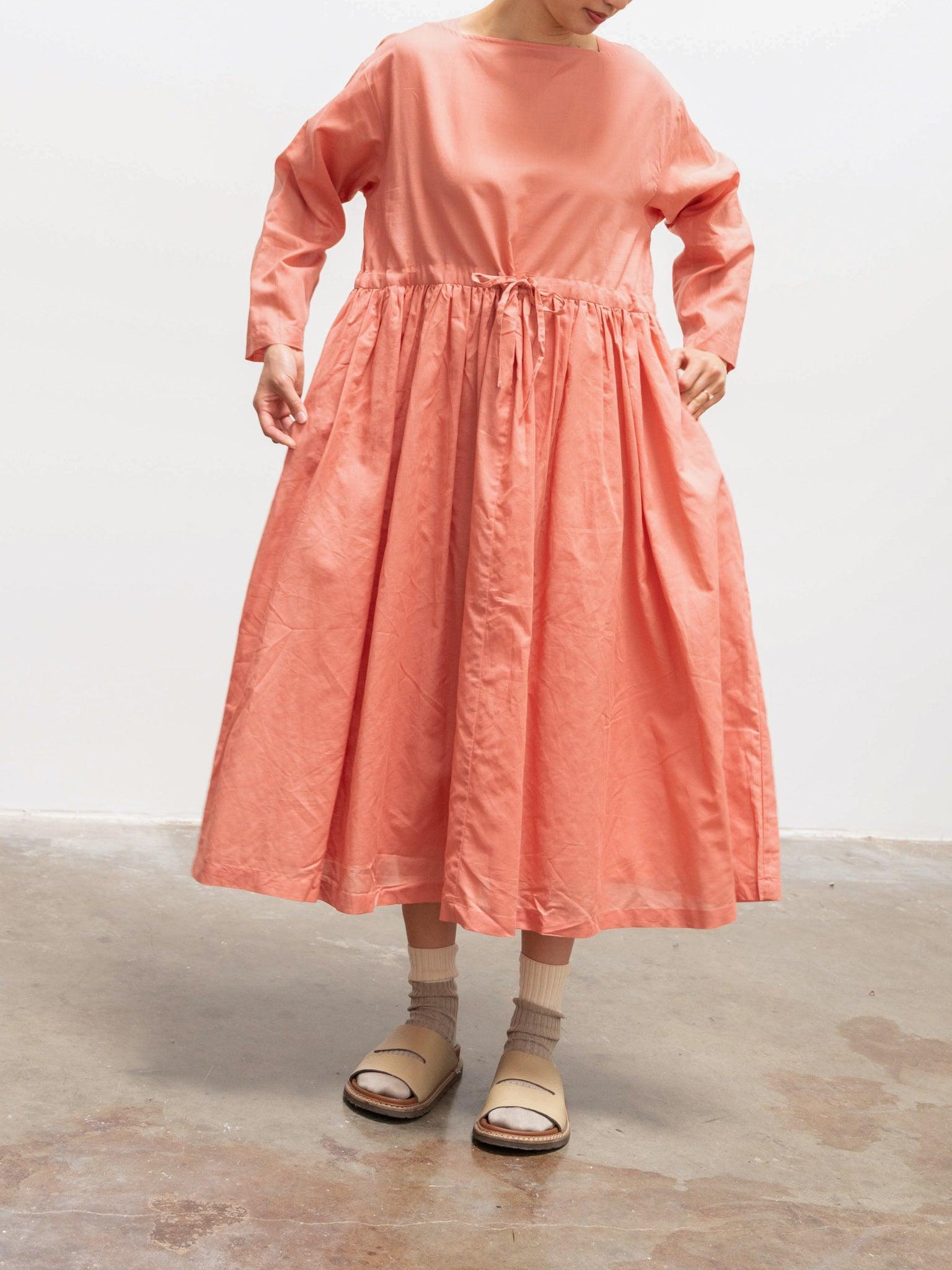 Namu Shop - Ichi Antiquites Co/Li Volume Gather Dress - Coral
