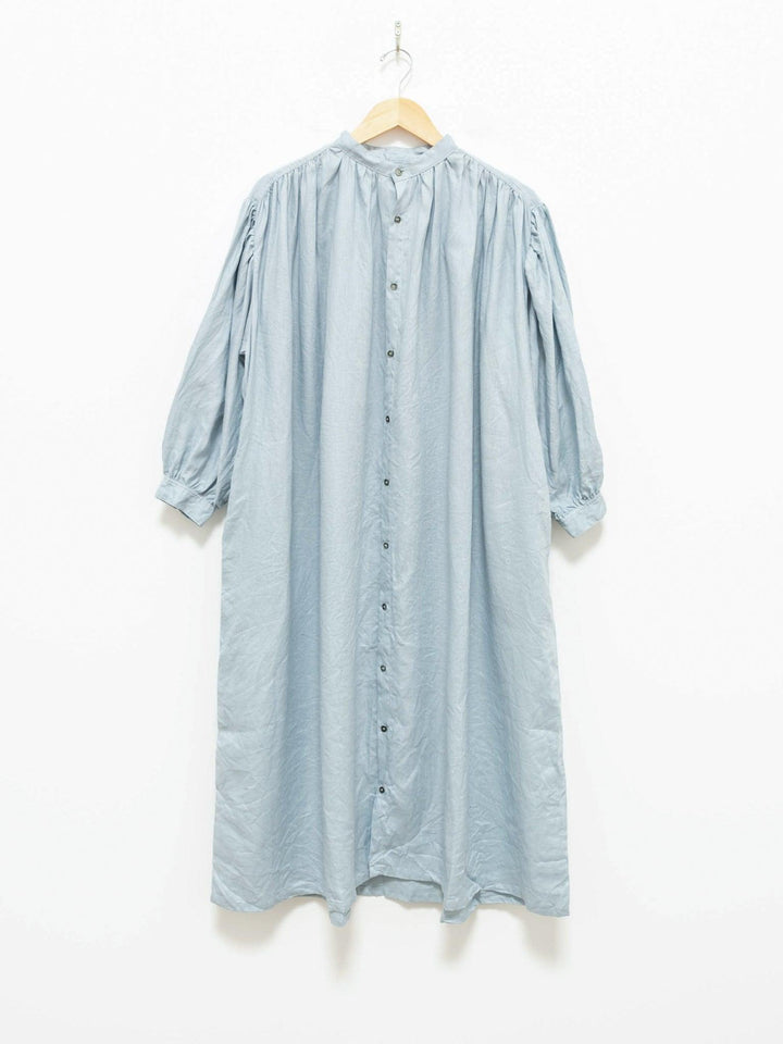 Namu Shop - Ichi Antiquites Color Linen Dress - Light Blue
