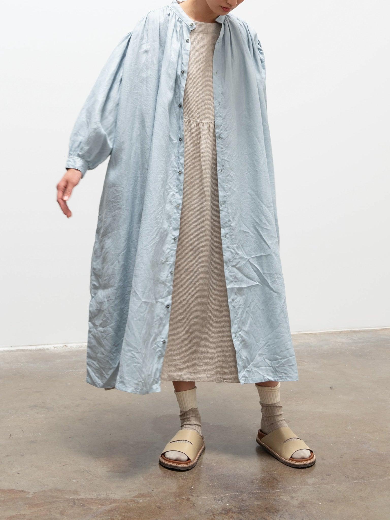 Namu Shop - Ichi Antiquites Color Linen Dress - Pink