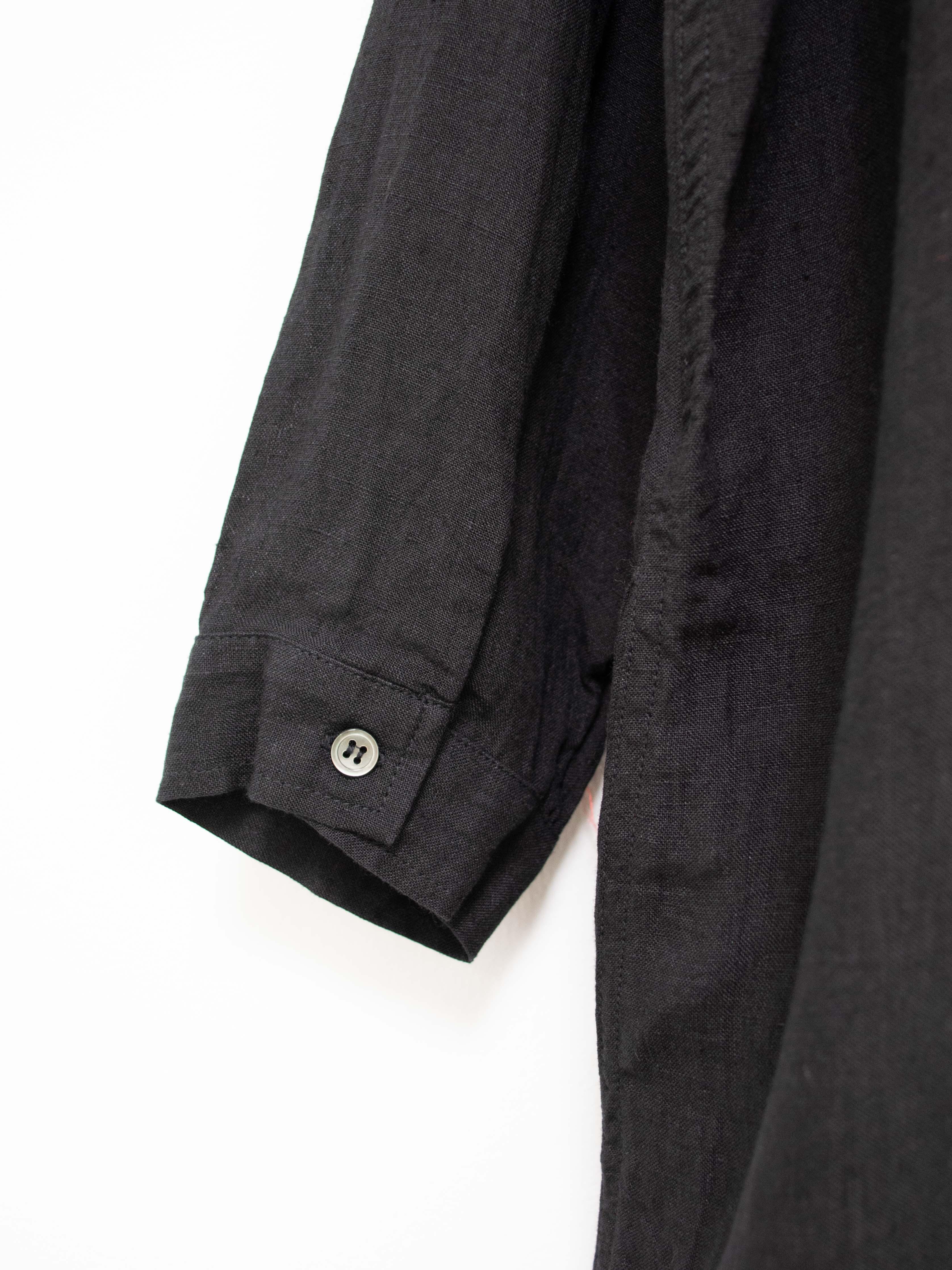 Namu Shop - Ichi Antiquites Color Linen Shirt Dress - Black