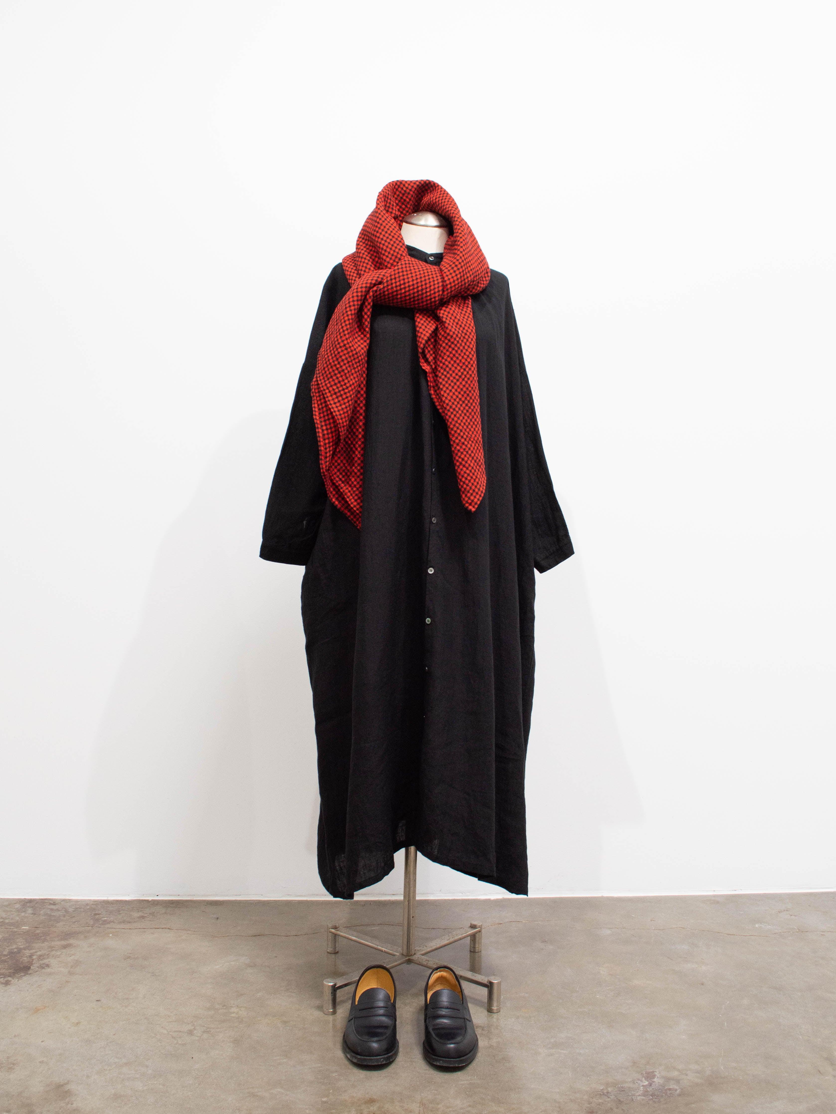 Namu Shop - Ichi Antiquites Color Linen Shirt Dress - Black