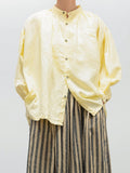 Namu Shop - Ichi Antiquites Color Linen Shirt - Light Blue