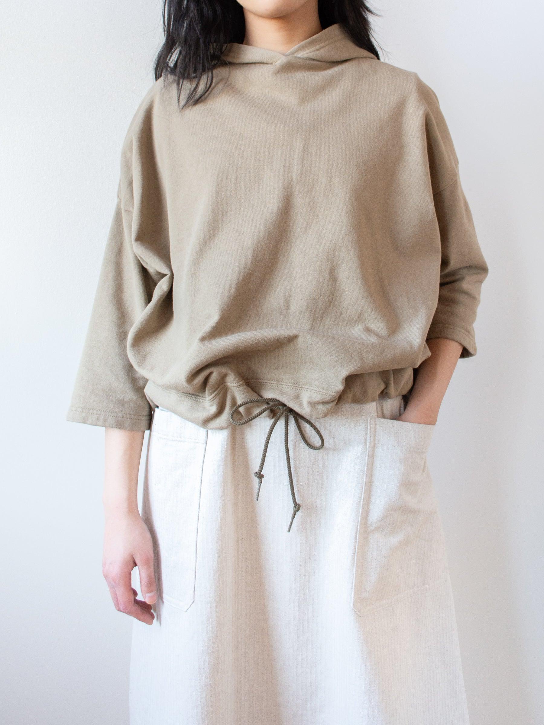 Namu Shop - Ichi Antiquites Cotton Hooded Sweatshirt - Beige