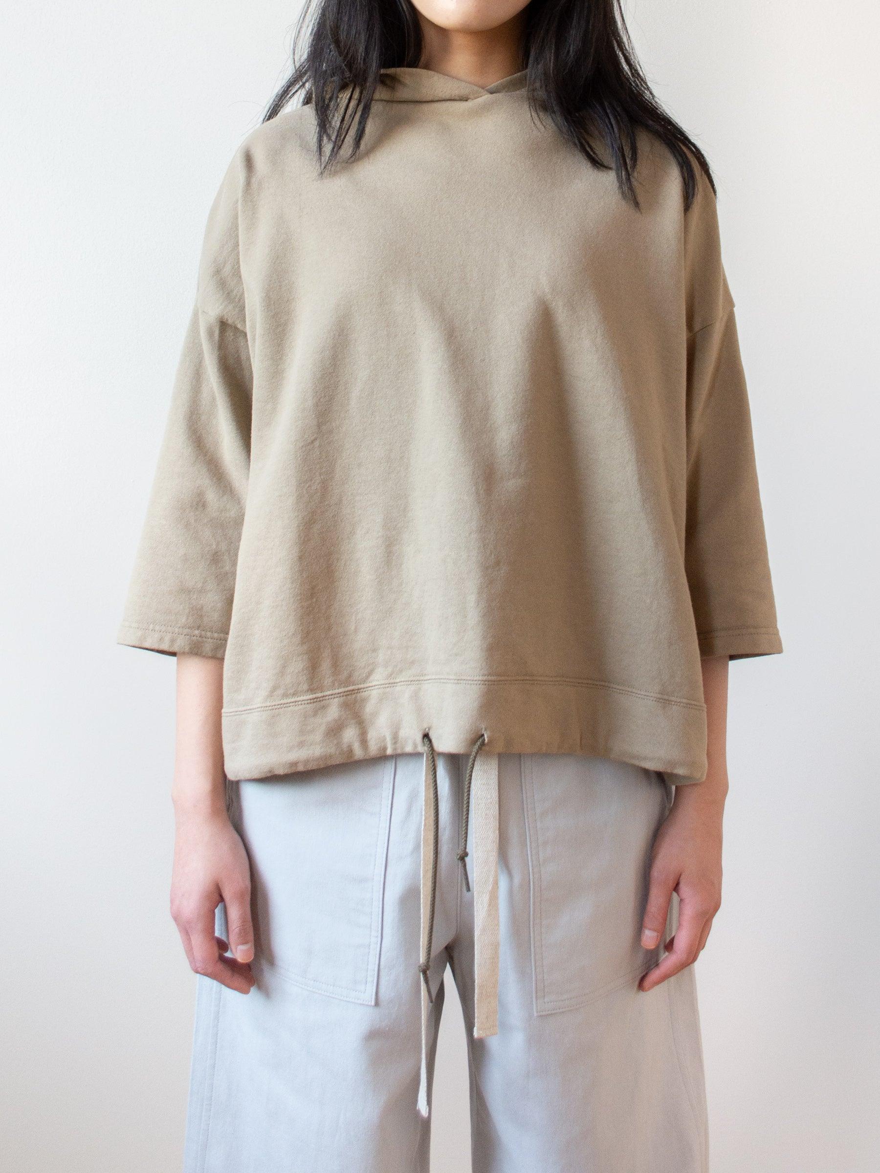 Namu Shop - Ichi Antiquites Cotton Hooded Sweatshirt - Beige