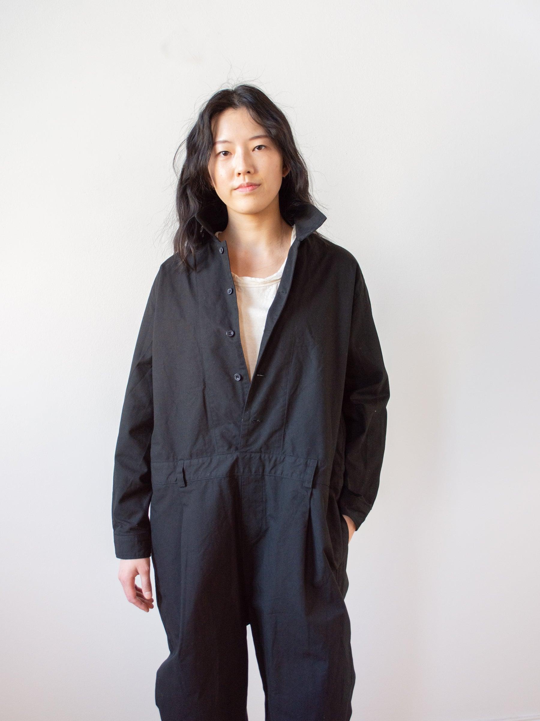 Namu Shop - Ichi Antiquites Cotton Utility Jumpsuit - Black