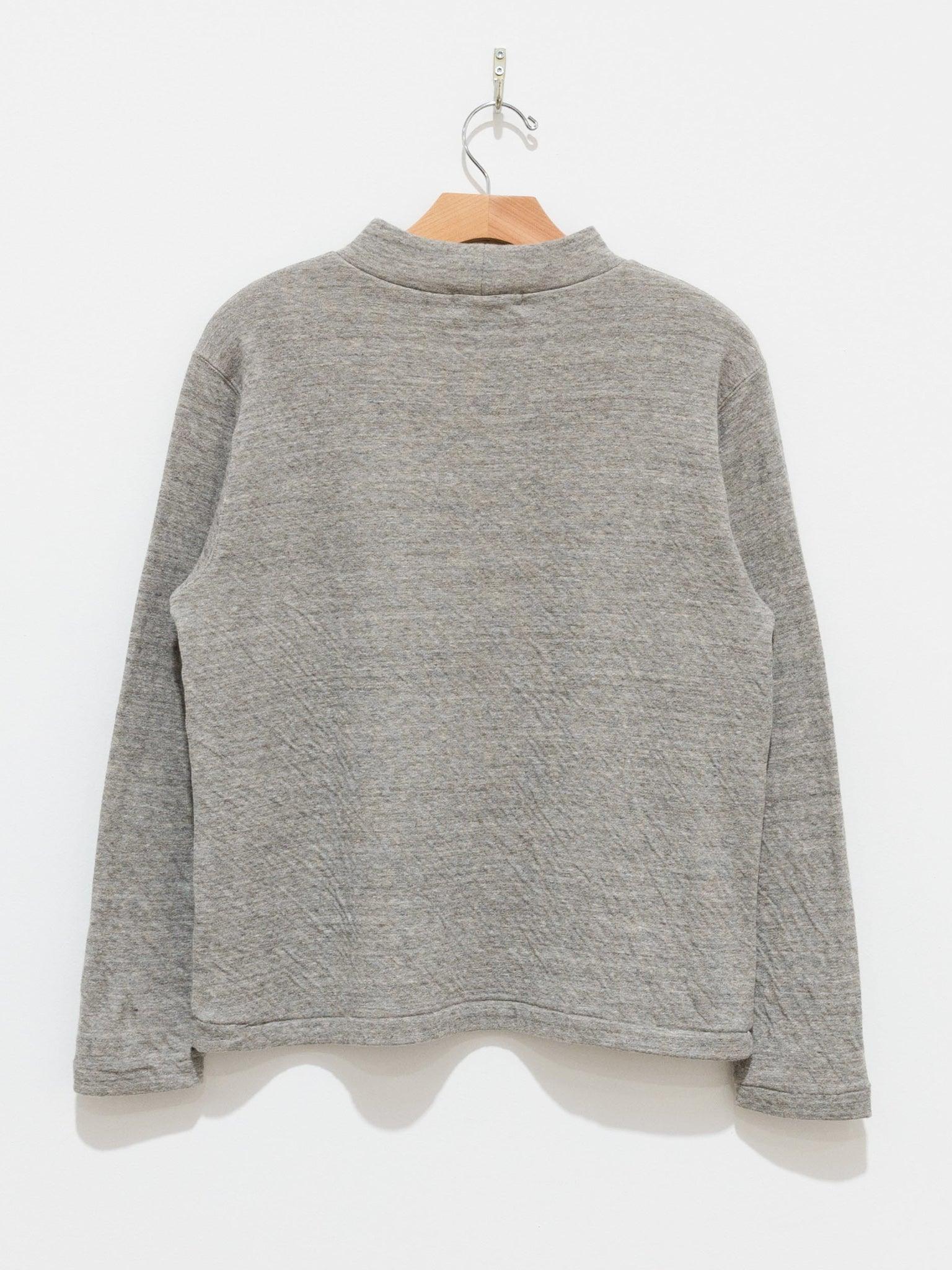 Namu Shop - Ichi Antiquites Cotton Wool Mock Neck Pullover - Gray