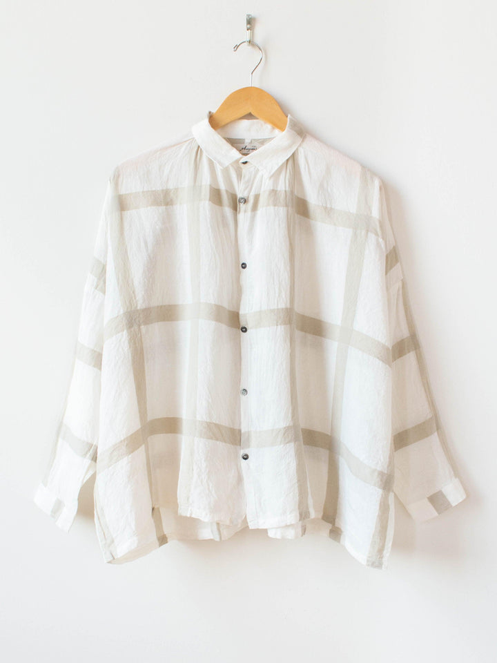 Namu Shop - Ichi Antiquites Lattice Check Shirt - White x Beige