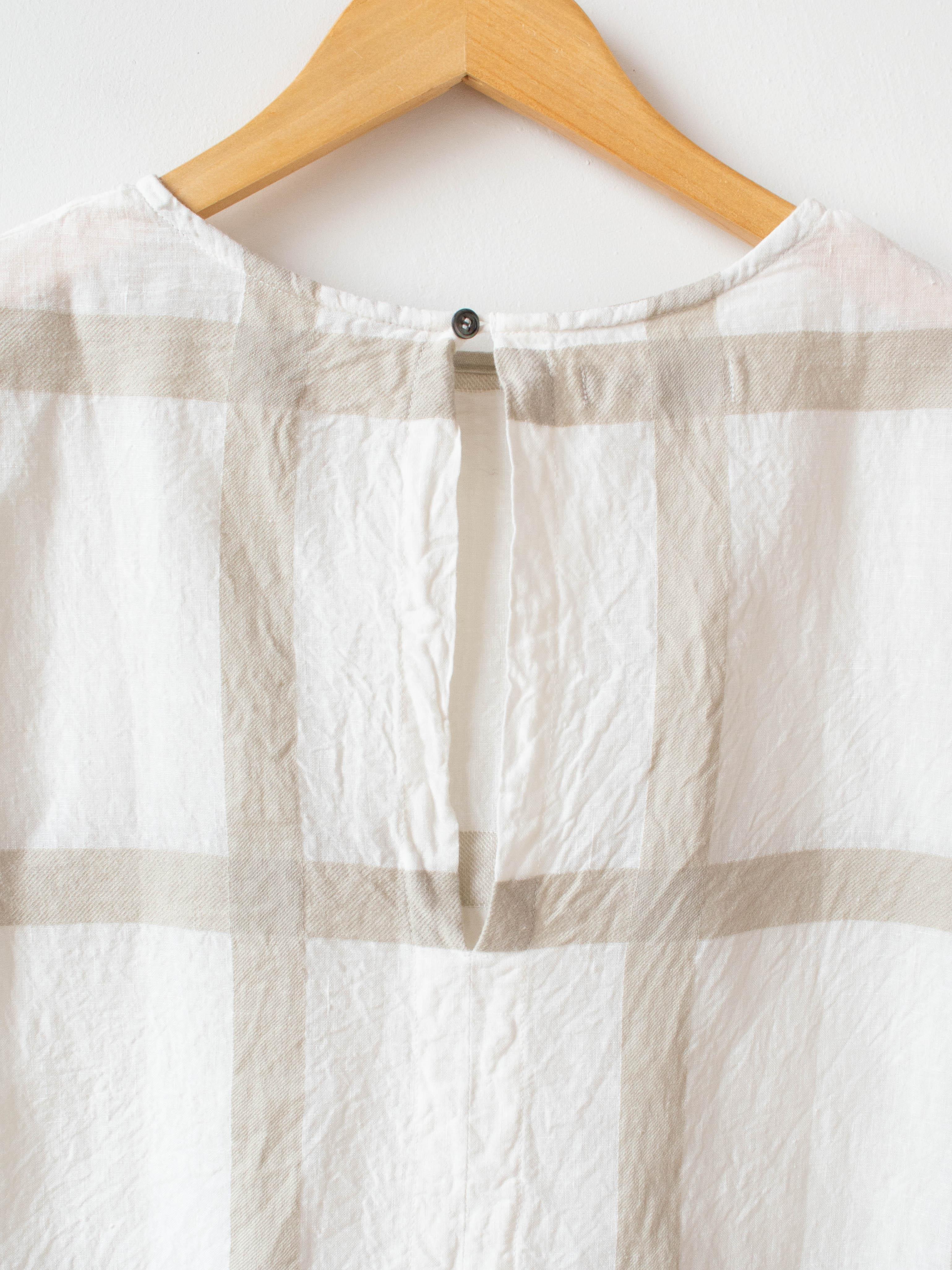 Namu Shop - Ichi Antiquites Lattice Check Sleeveless Top - White x Beige