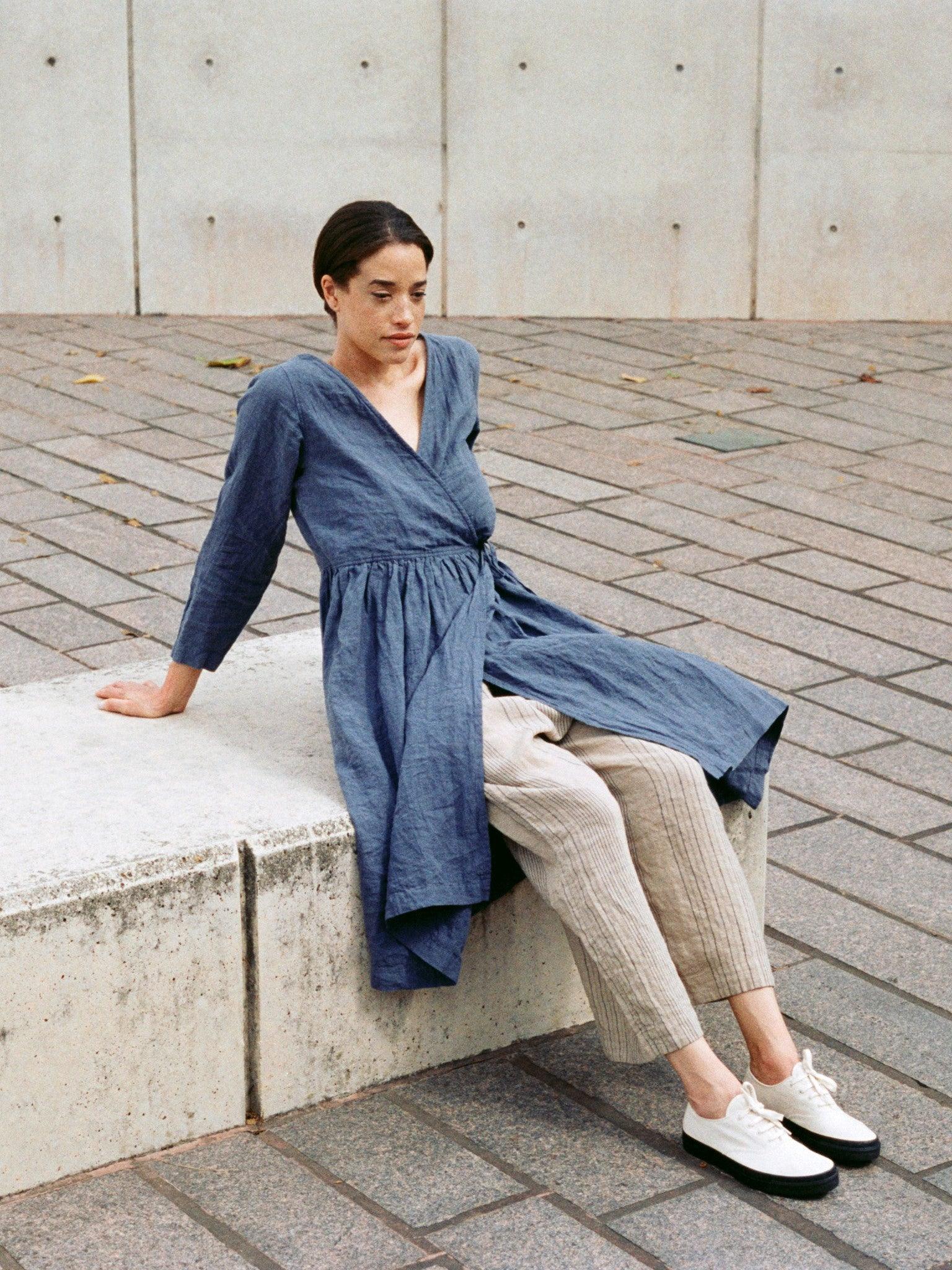 Namu Shop - Ichi Antiquites Linen Cache-Couer Dress
