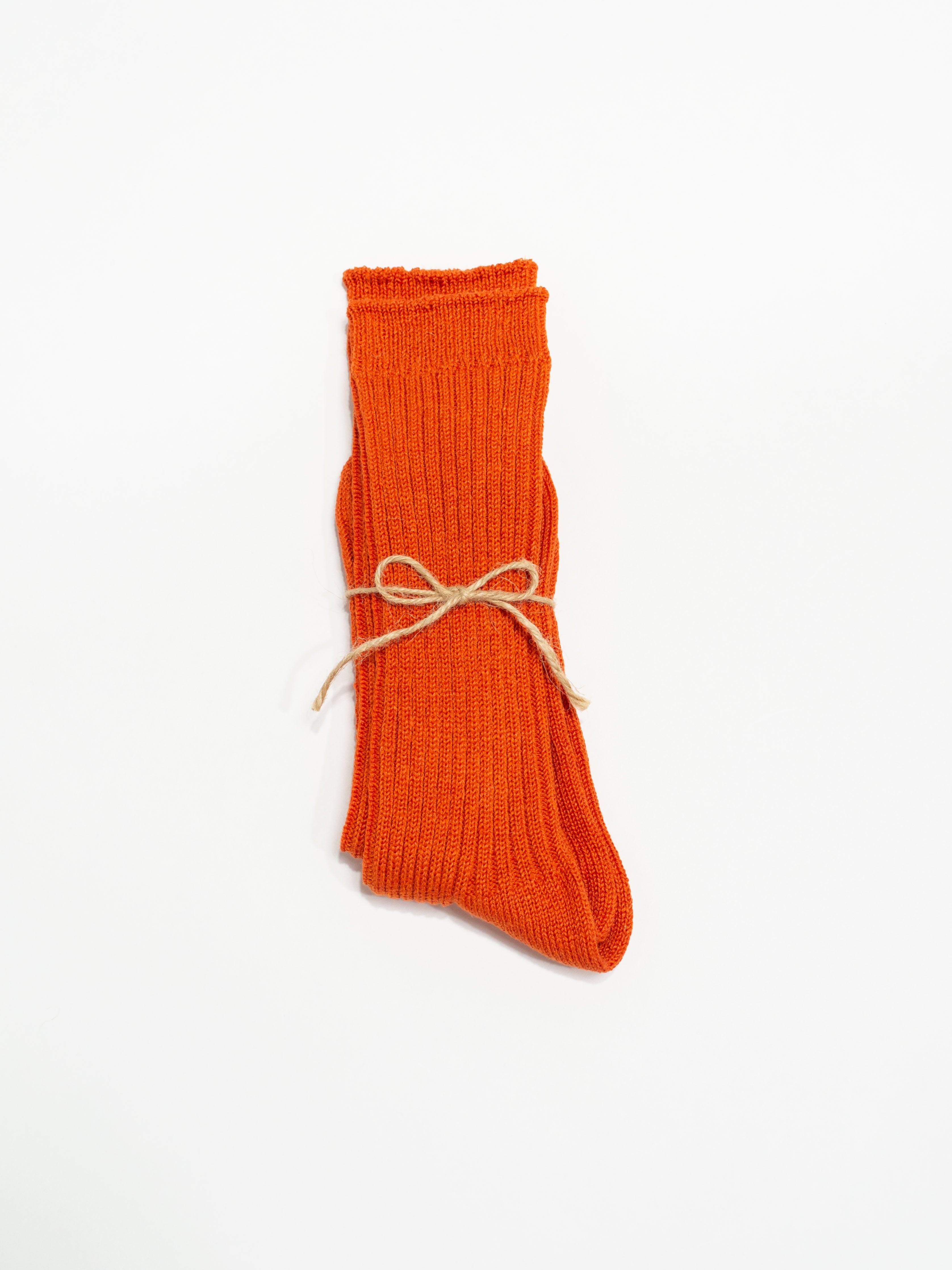 Namu Shop - Ichi Antiquites Linen Color Rib Socks - Smoke Pink, Orange, Purple