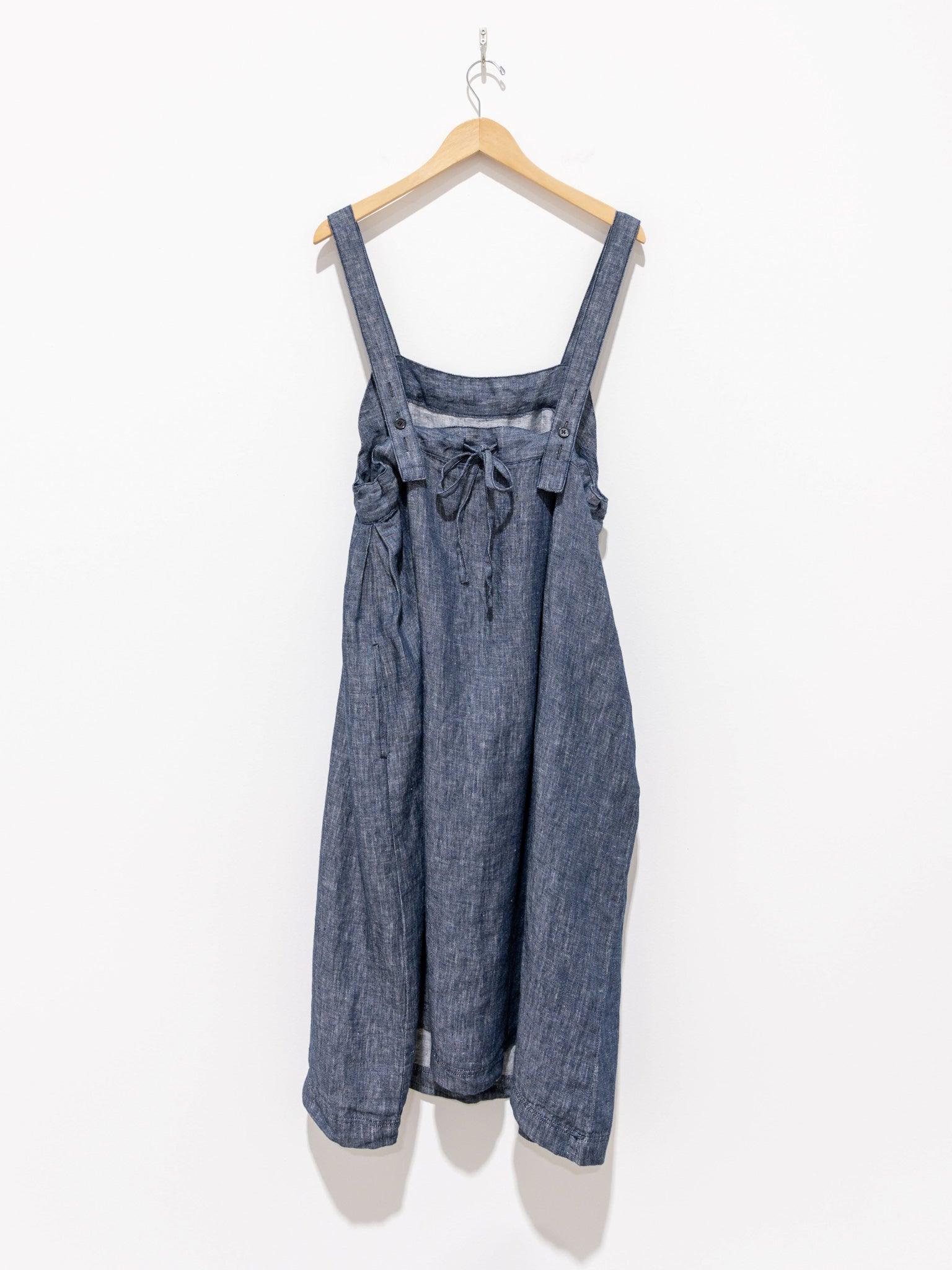 Namu Shop - Ichi Antiquites Linen Denim Salopette Dress - Navy