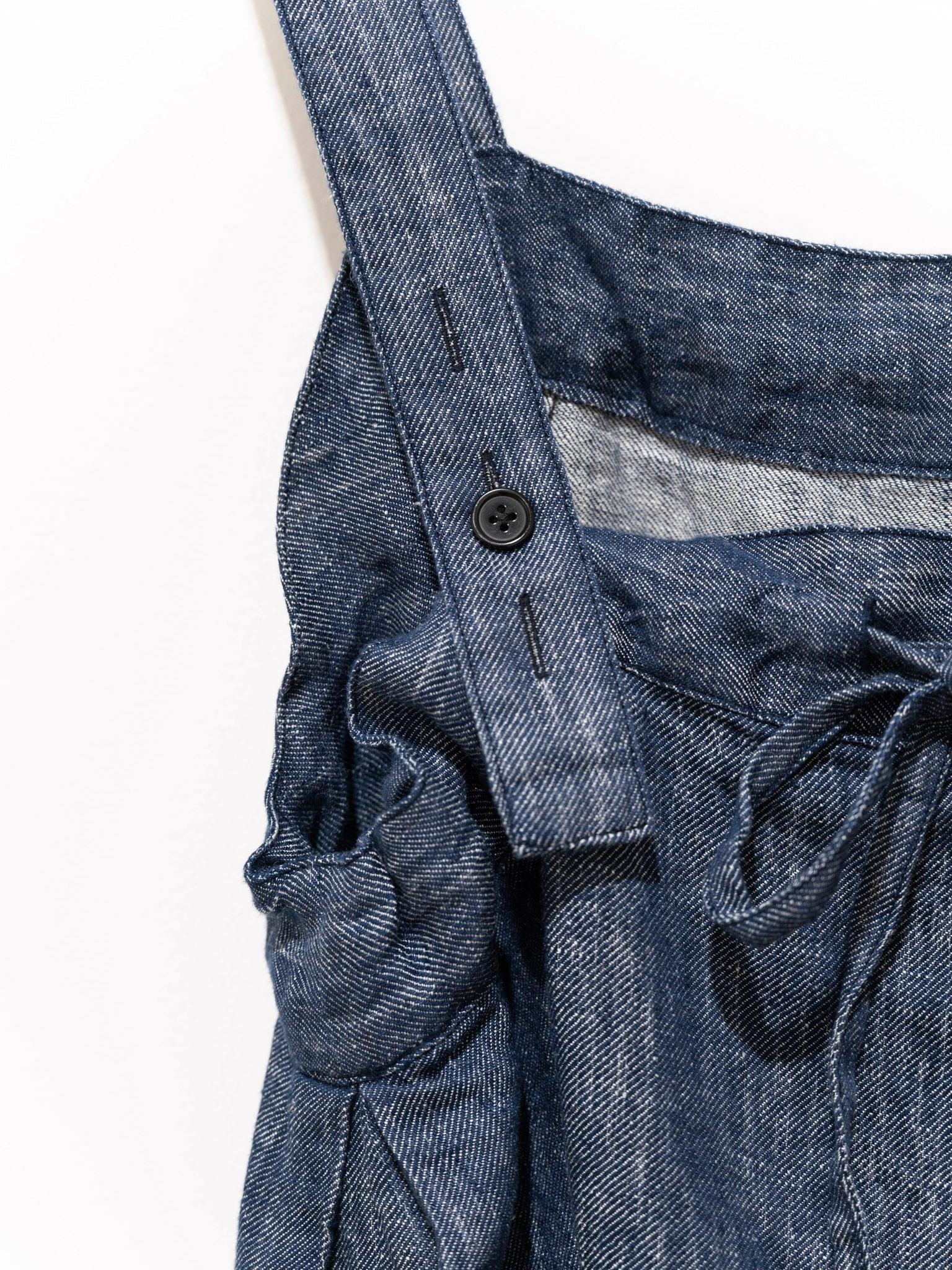 Namu Shop - Ichi Antiquites Linen Denim Salopette Dress - Navy