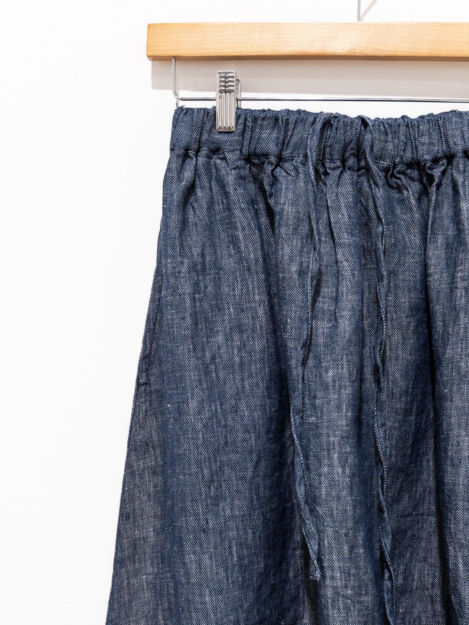Namu Shop - Ichi Antiquites Linen Denim Sarouel Pants - Navy