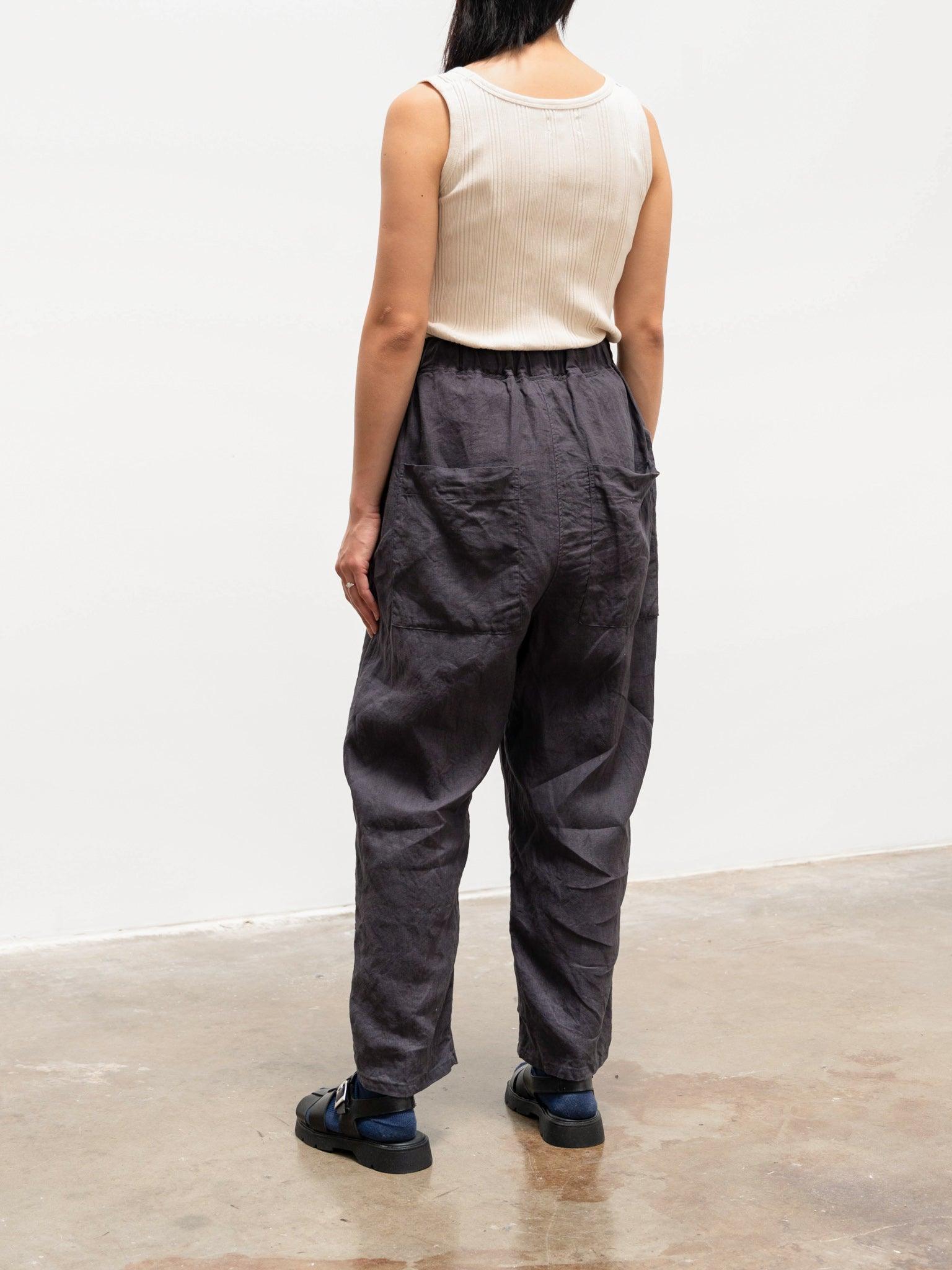 Namu Shop - Ichi Antiquites Linen Drawstring Pants - Charcoal
