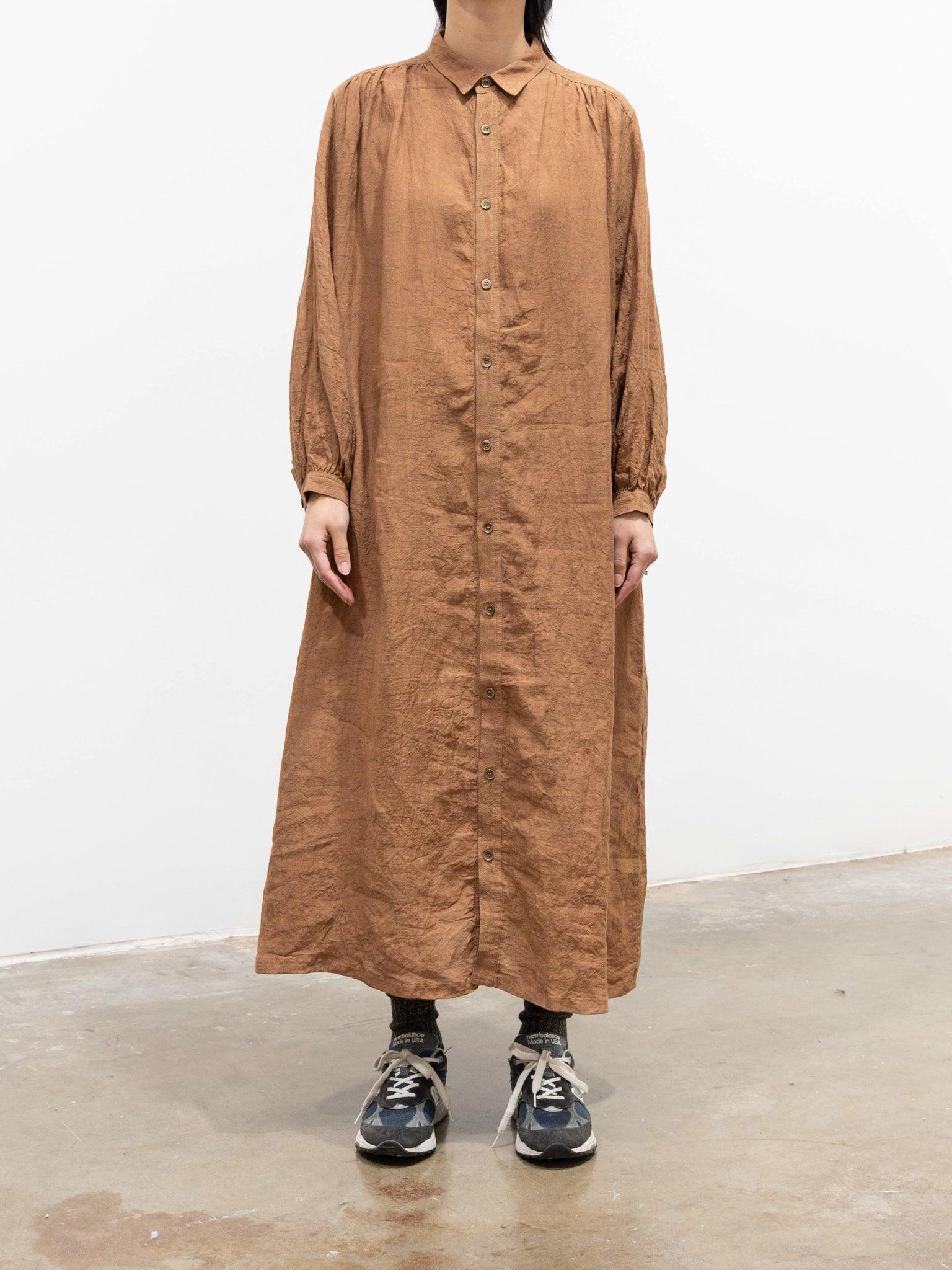 Namu Shop - Ichi Antiquites Linen Dress - SUMI Dark