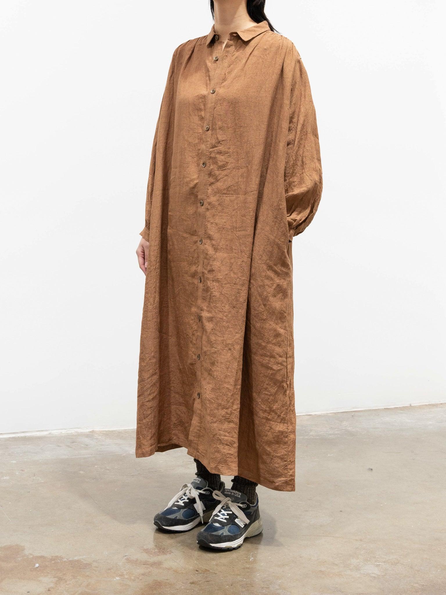 Namu Shop - Ichi Antiquites Linen Dress - SUMI Dark