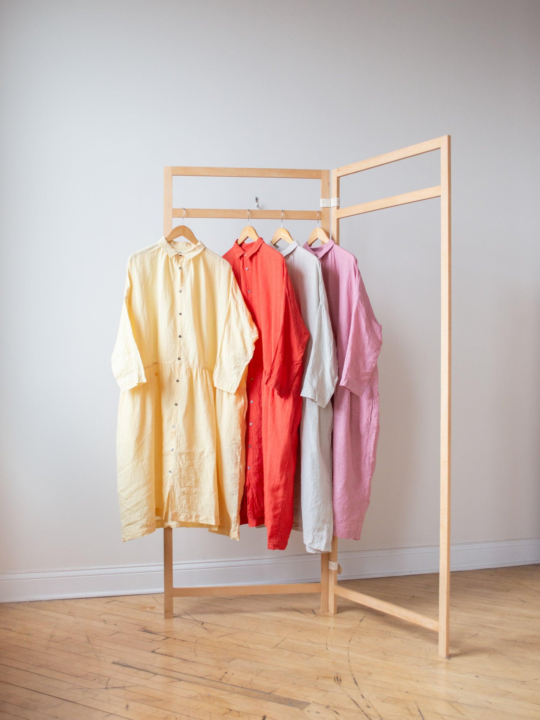 Namu Shop - Ichi Antiquites Linen Gather Dress - Pink