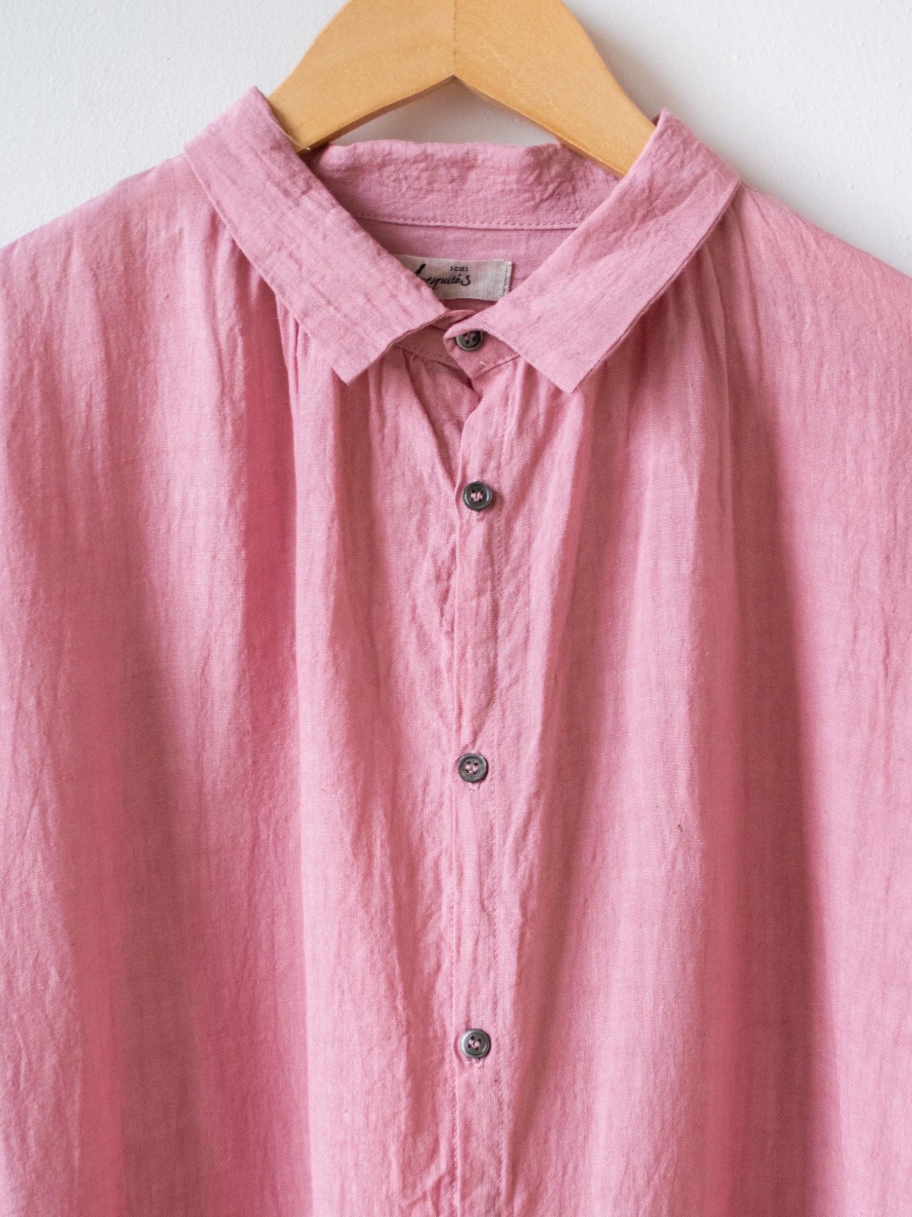 Namu Shop - Ichi Antiquites Linen Gather Dress - Pink