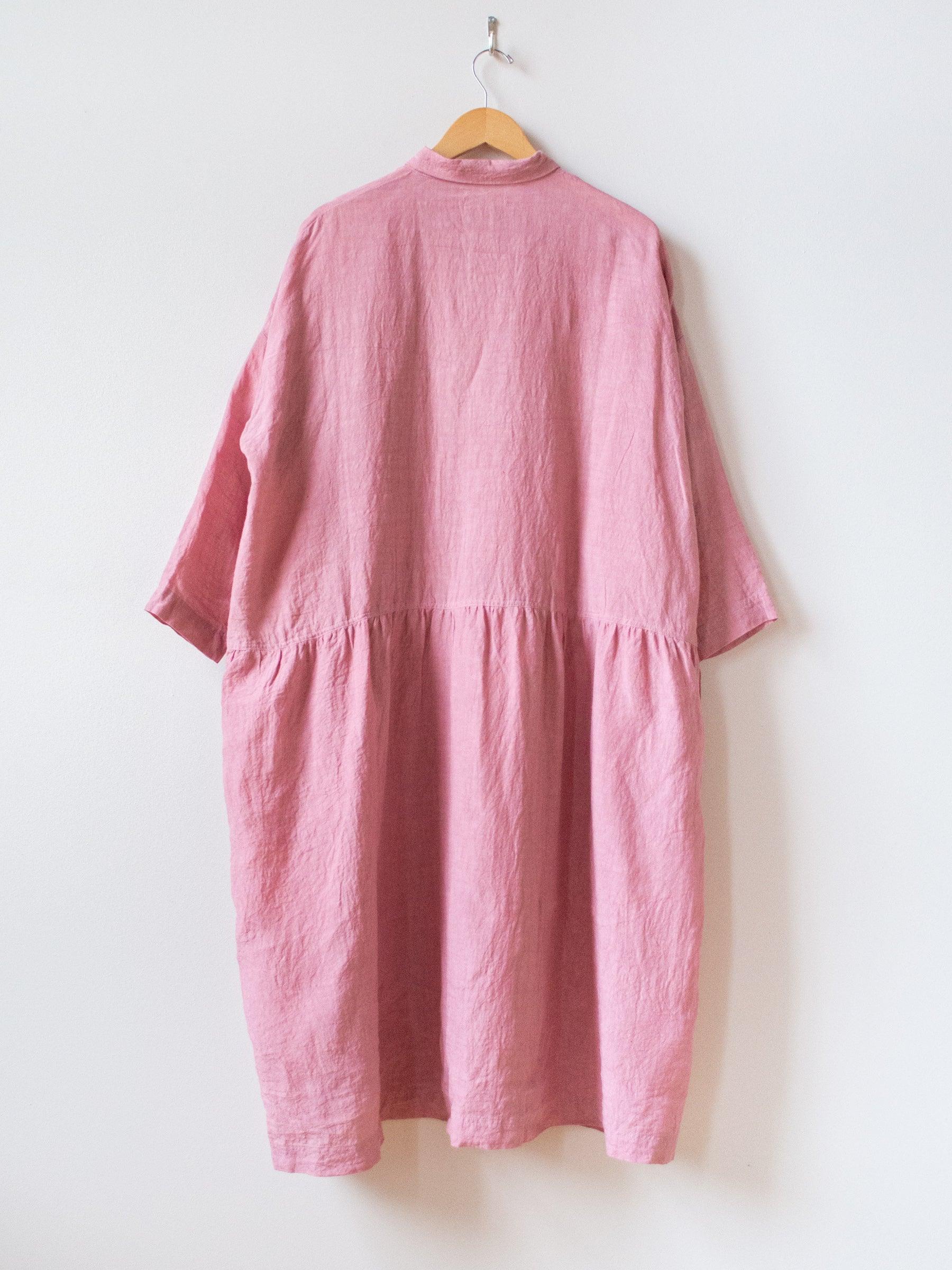 Namu Shop - Ichi Antiquites Linen Gather Dress - Pink
