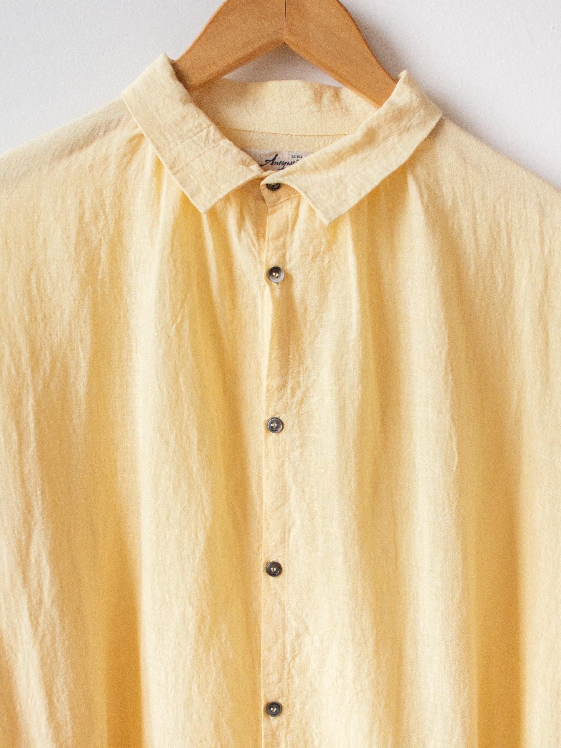 Namu Shop - Ichi Antiquites Linen Gather Dress - Yellow