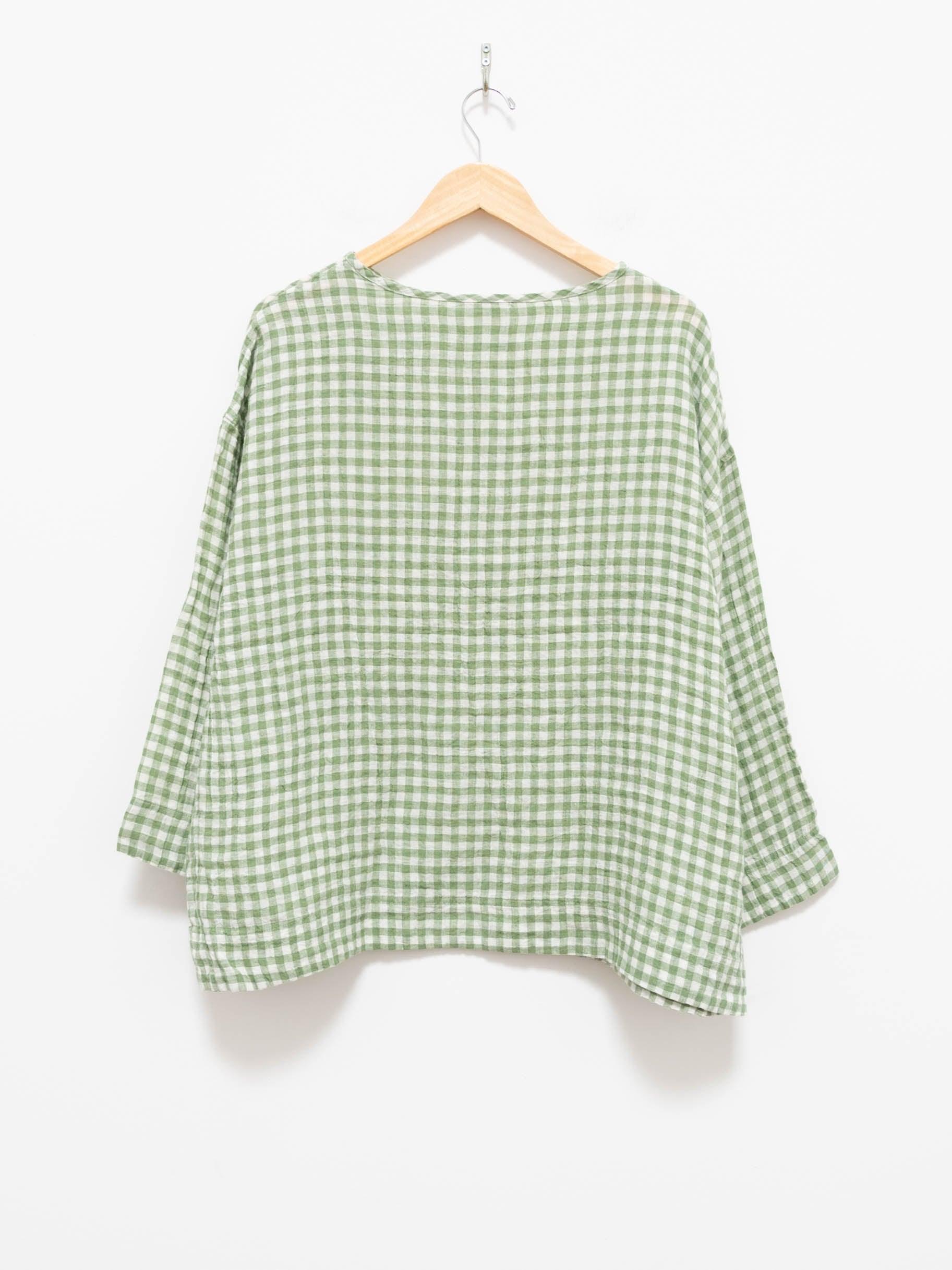 Namu Shop - Ichi Antiquites Linen Gingham Pullover - White x Green