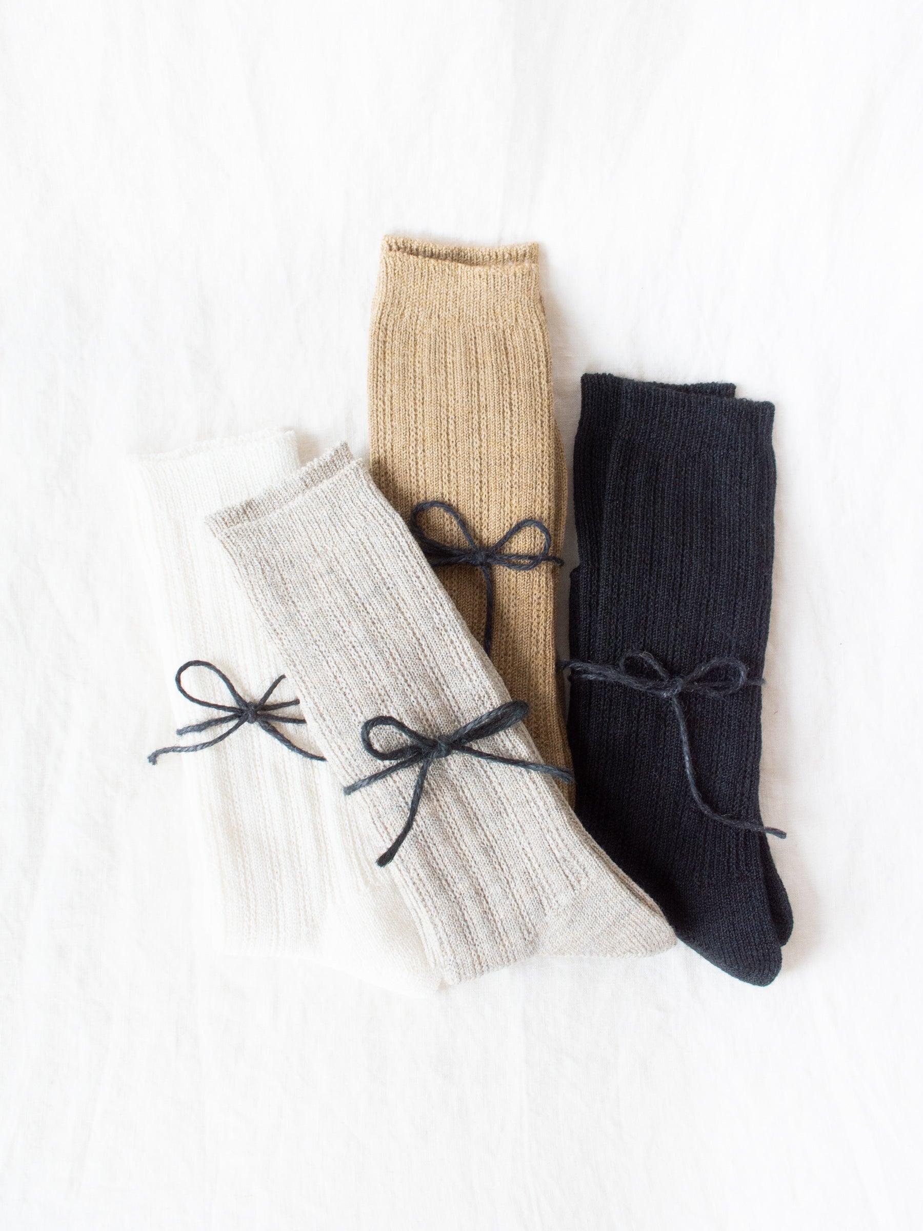 Namu Shop - Ichi Antiquites Linen Pattern Socks - 4 Colors