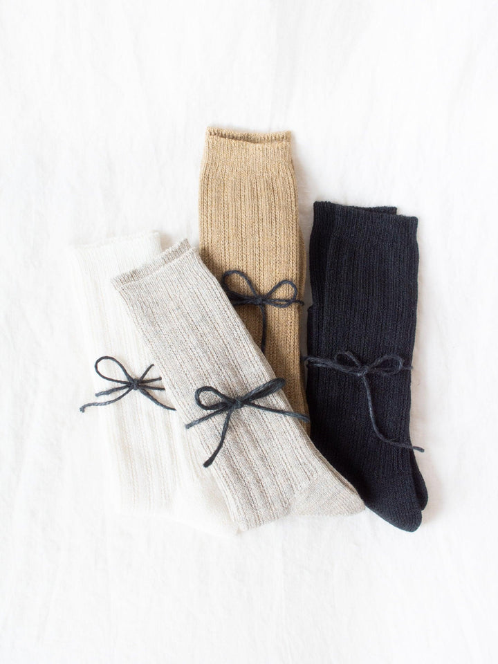 Namu Shop - Ichi Antiquites Linen Pattern Socks - 4 Colors