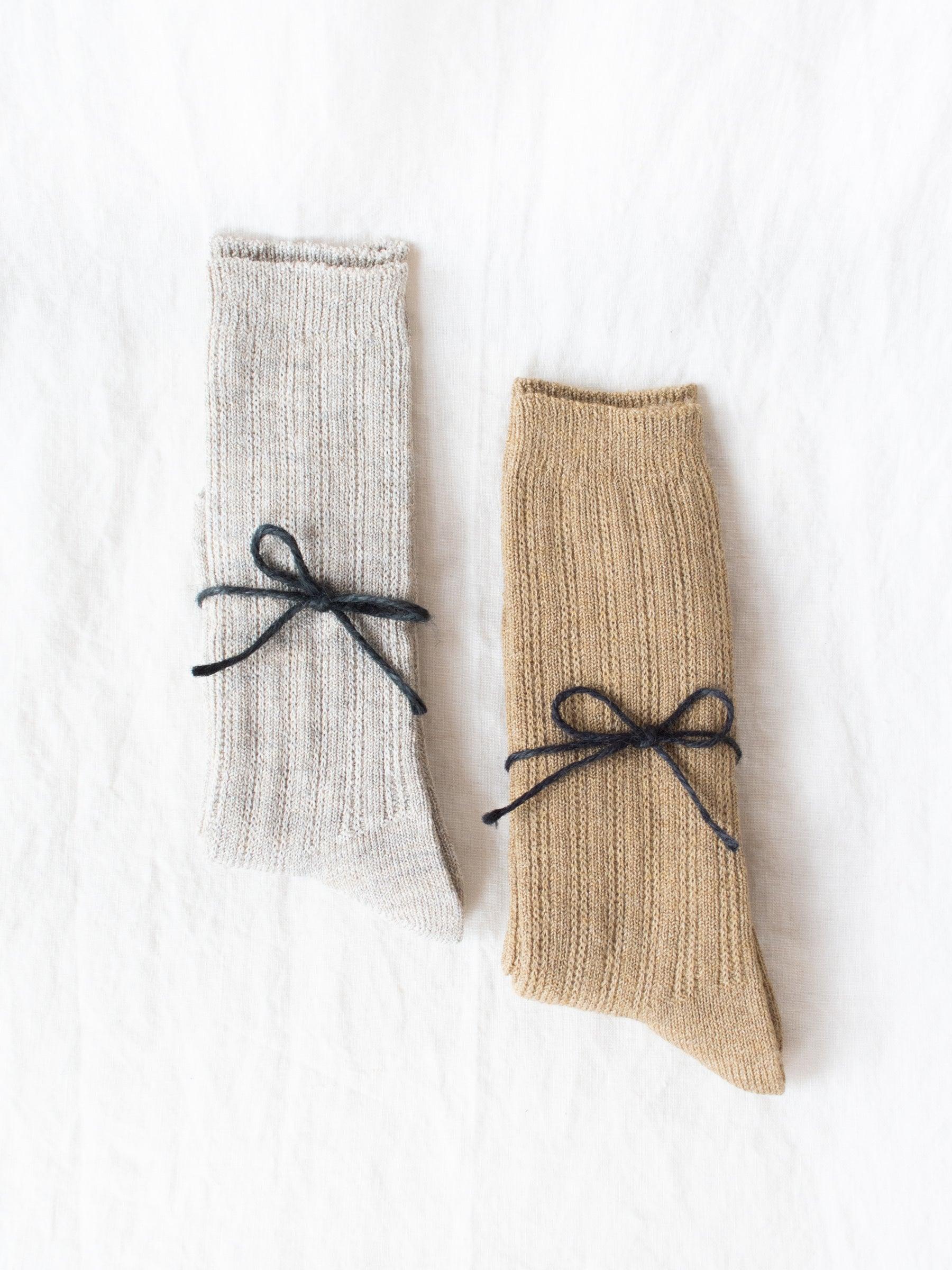 Namu Shop - Ichi Antiquites Linen Pattern Socks - 4 Colors