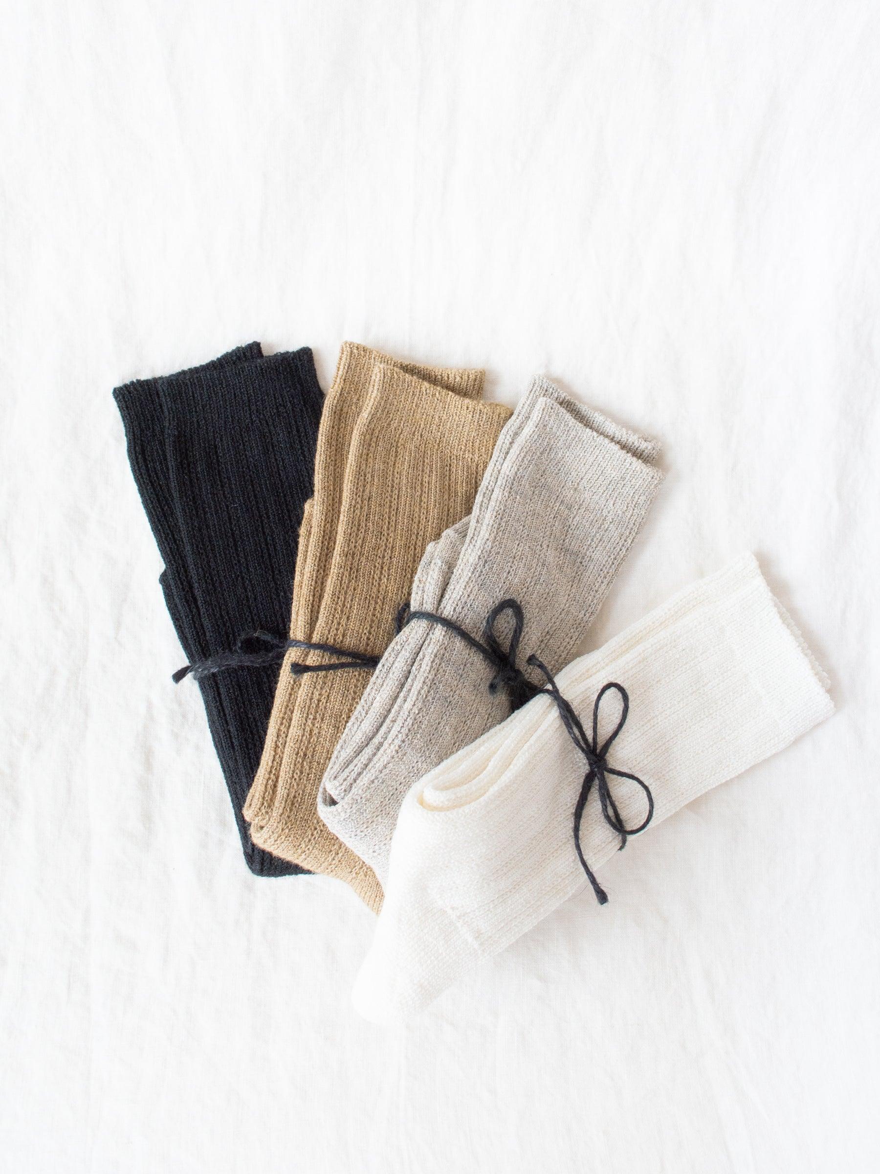 Namu Shop - Ichi Antiquites Linen Pattern Socks - 4 Colors