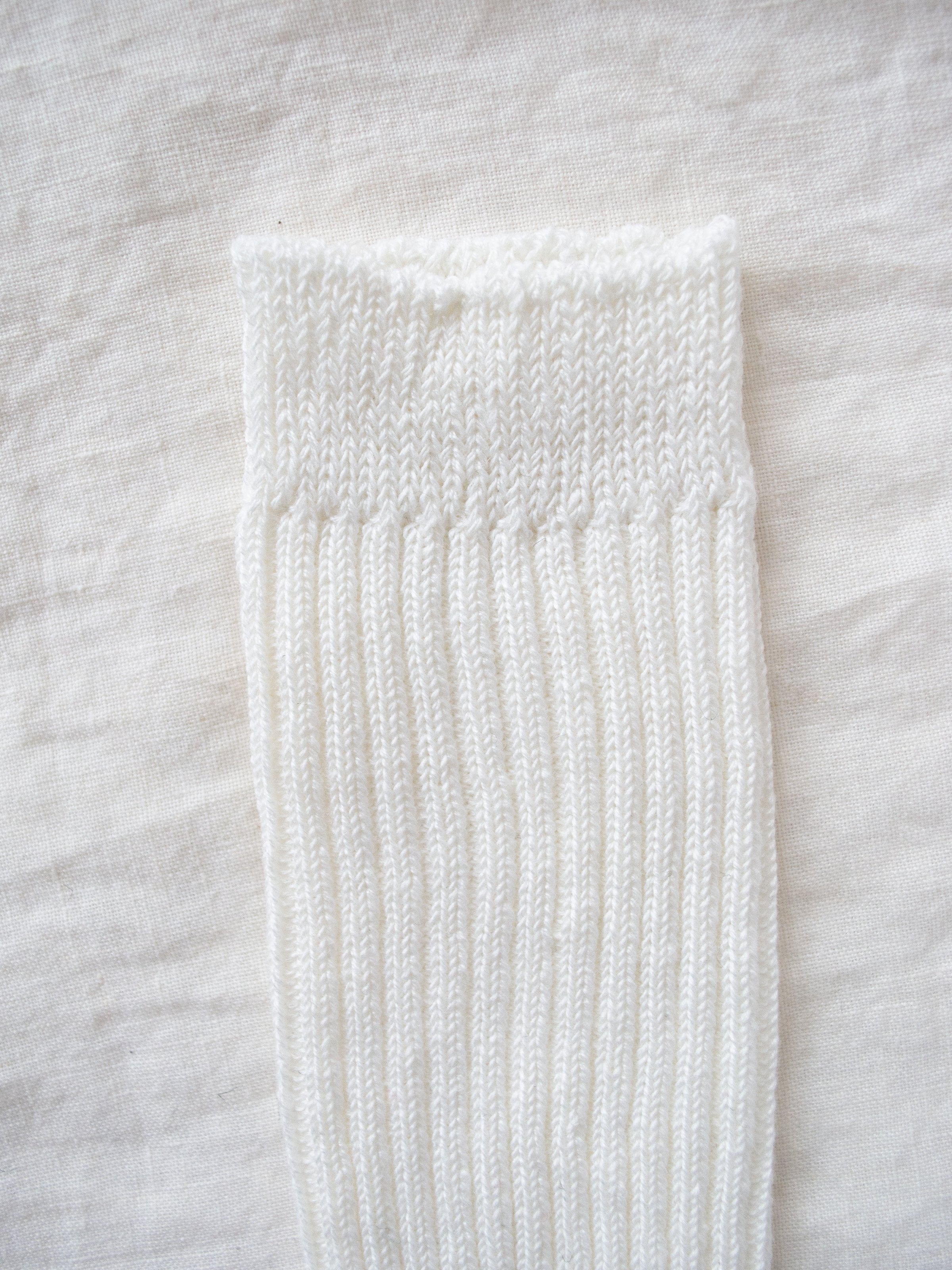 Namu Shop - Ichi Antiquites Linen Rib Socks - White, Black (restocked)